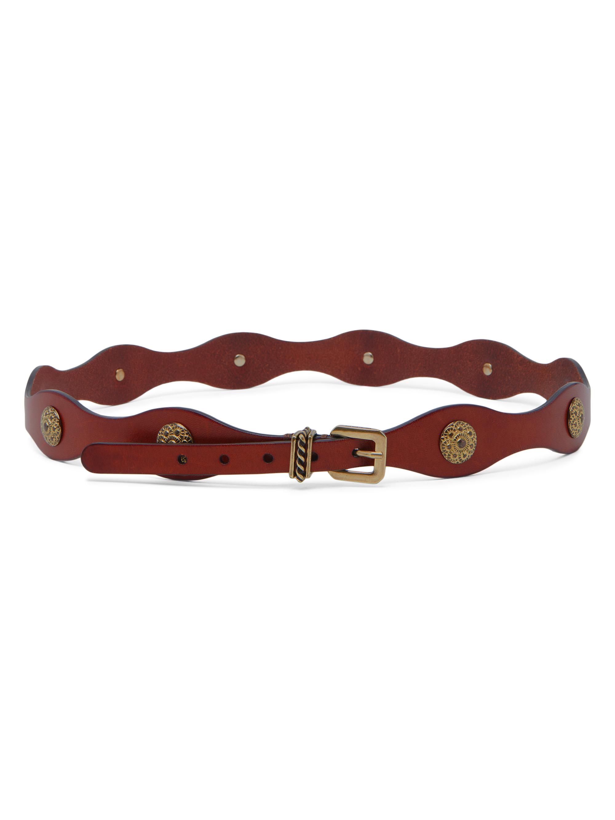 Etro Women's Studded Leather Belt - Burned Brown