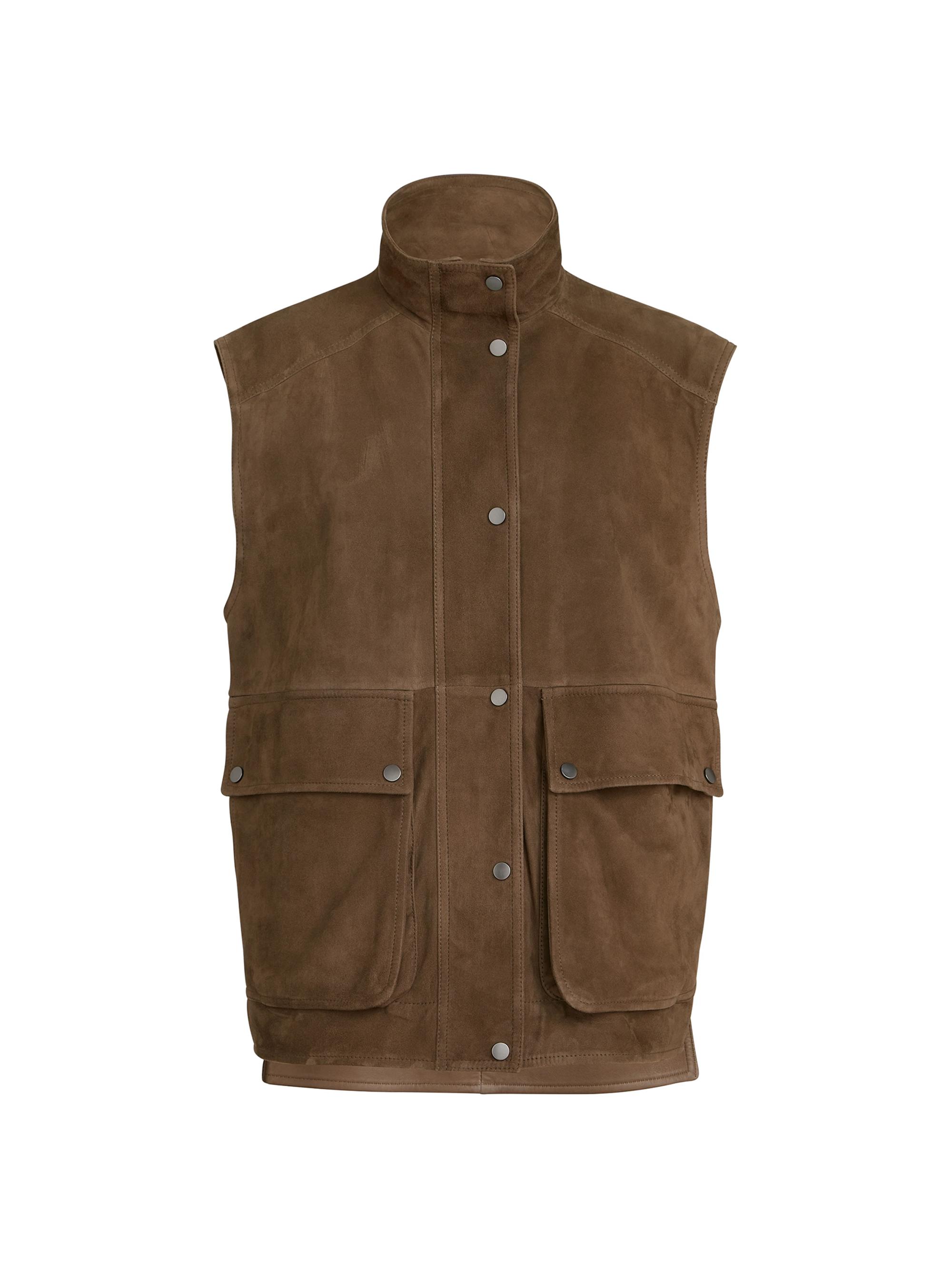 Brunello Cucinelli Women's Couture Suede Vest with Monili - Brown