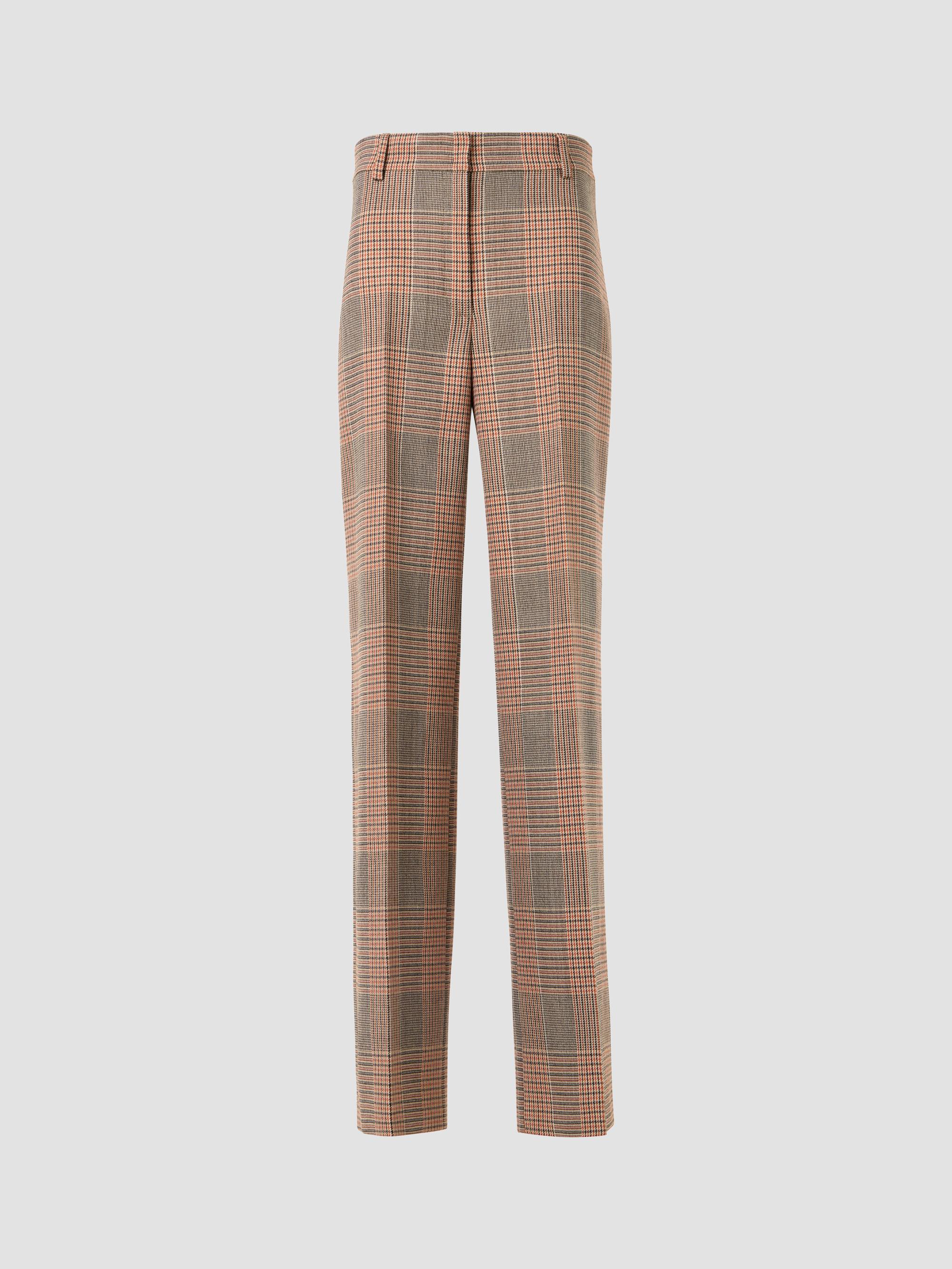 Akris punto Women's Chiaro Glen Check Virgin Wool-Blend Pants - Beige Mocca Orange