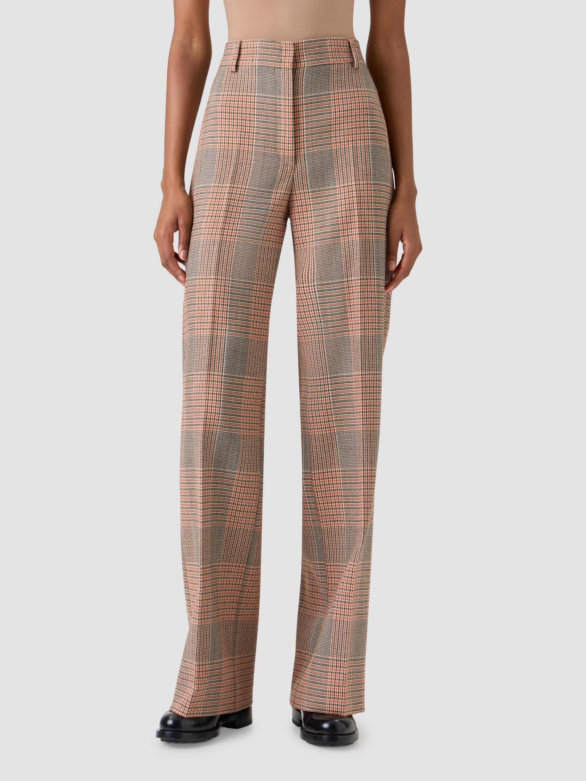 Akris punto Women's Chiaro Glen Check Virgin Wool-Blend Pants - Beige Mocca Orange | Thumbnail 3