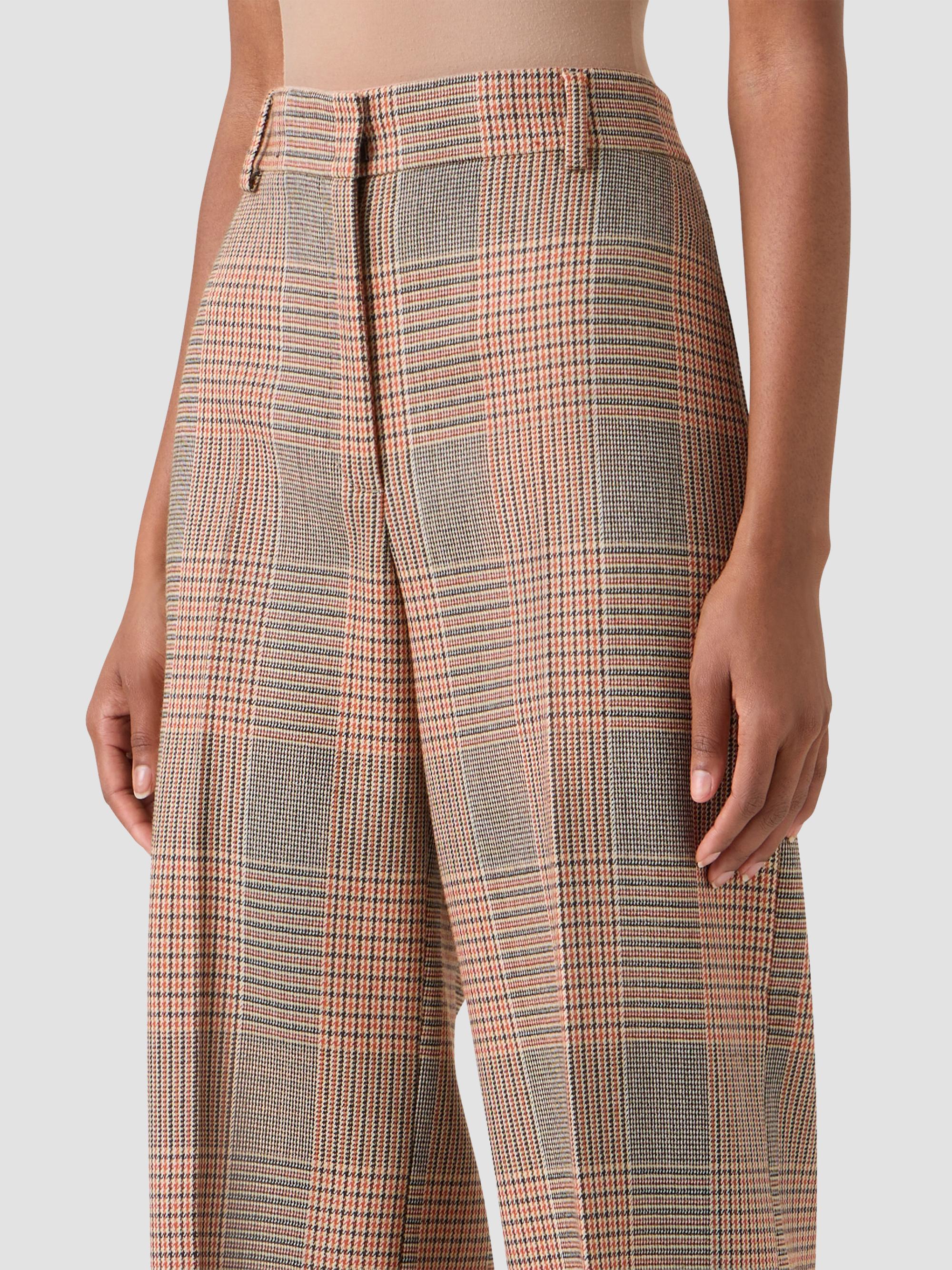 Akris punto Women's Chiaro Glen Check Virgin Wool-Blend Pants - Beige Mocca Orange | Thumbnail 4