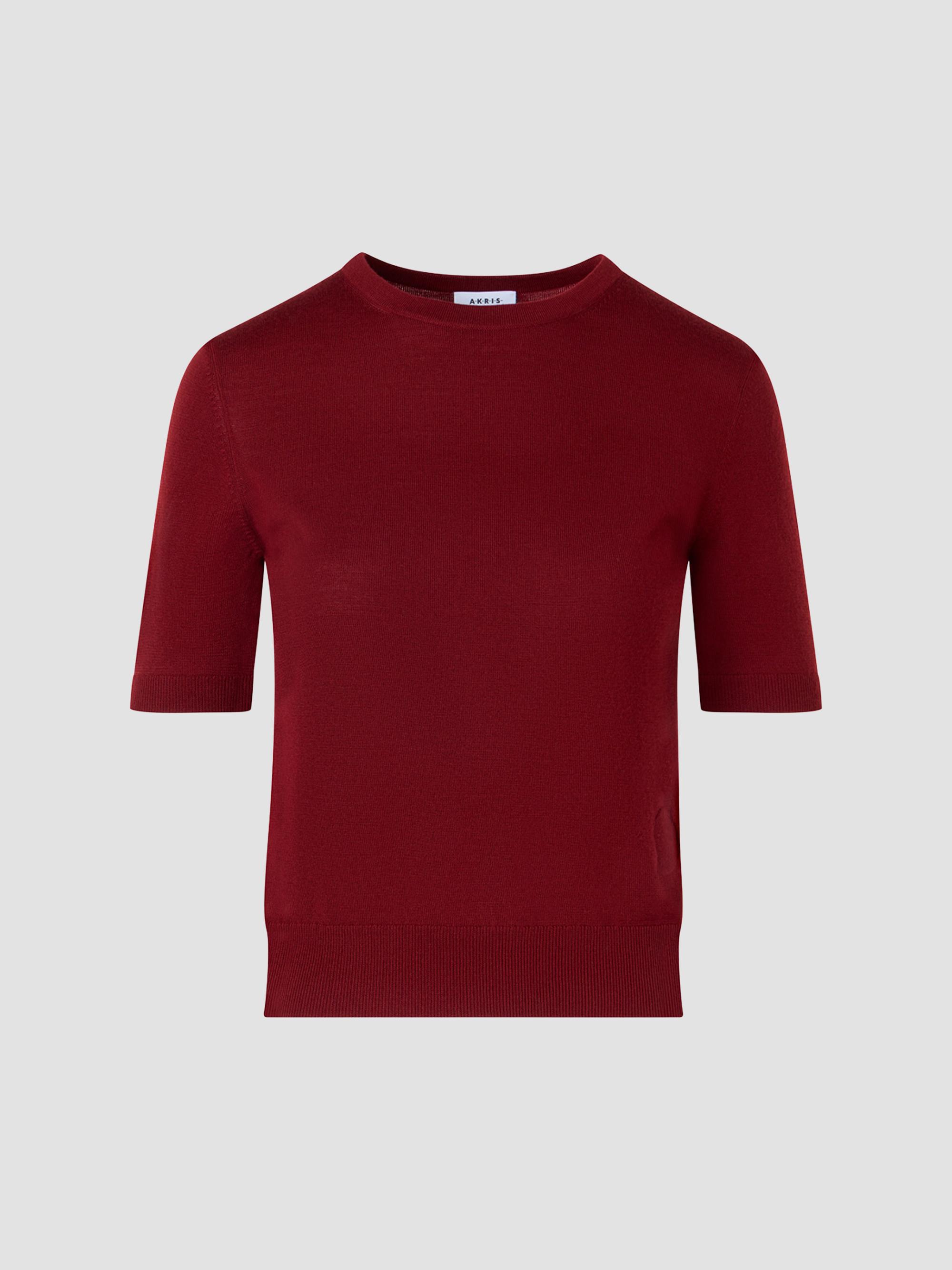 Akris punto Women's Relaxed Wool T-Shirt - Pomegranate