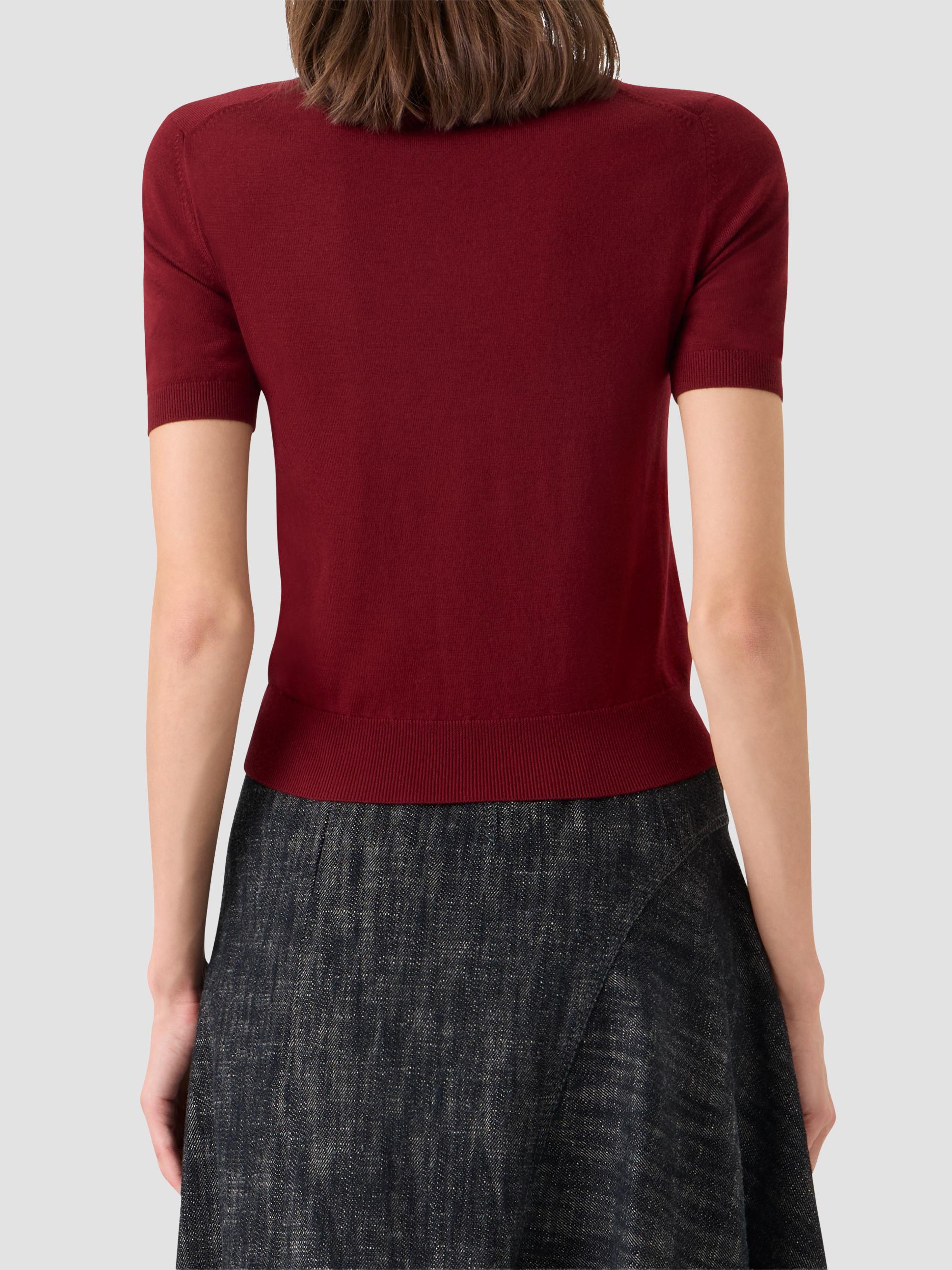 Akris punto Women's Relaxed Wool T-Shirt - Pomegranate | Thumbnail 3