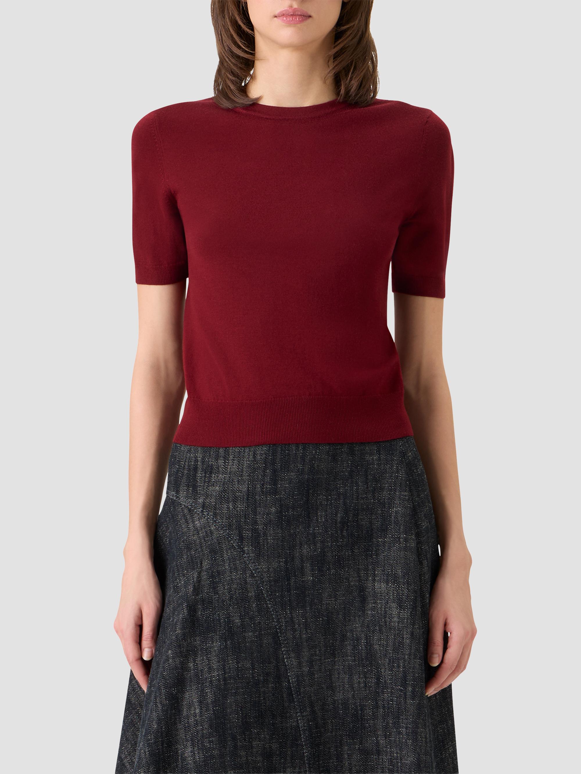 Akris punto Women's Relaxed Wool T-Shirt - Pomegranate | Thumbnail 4