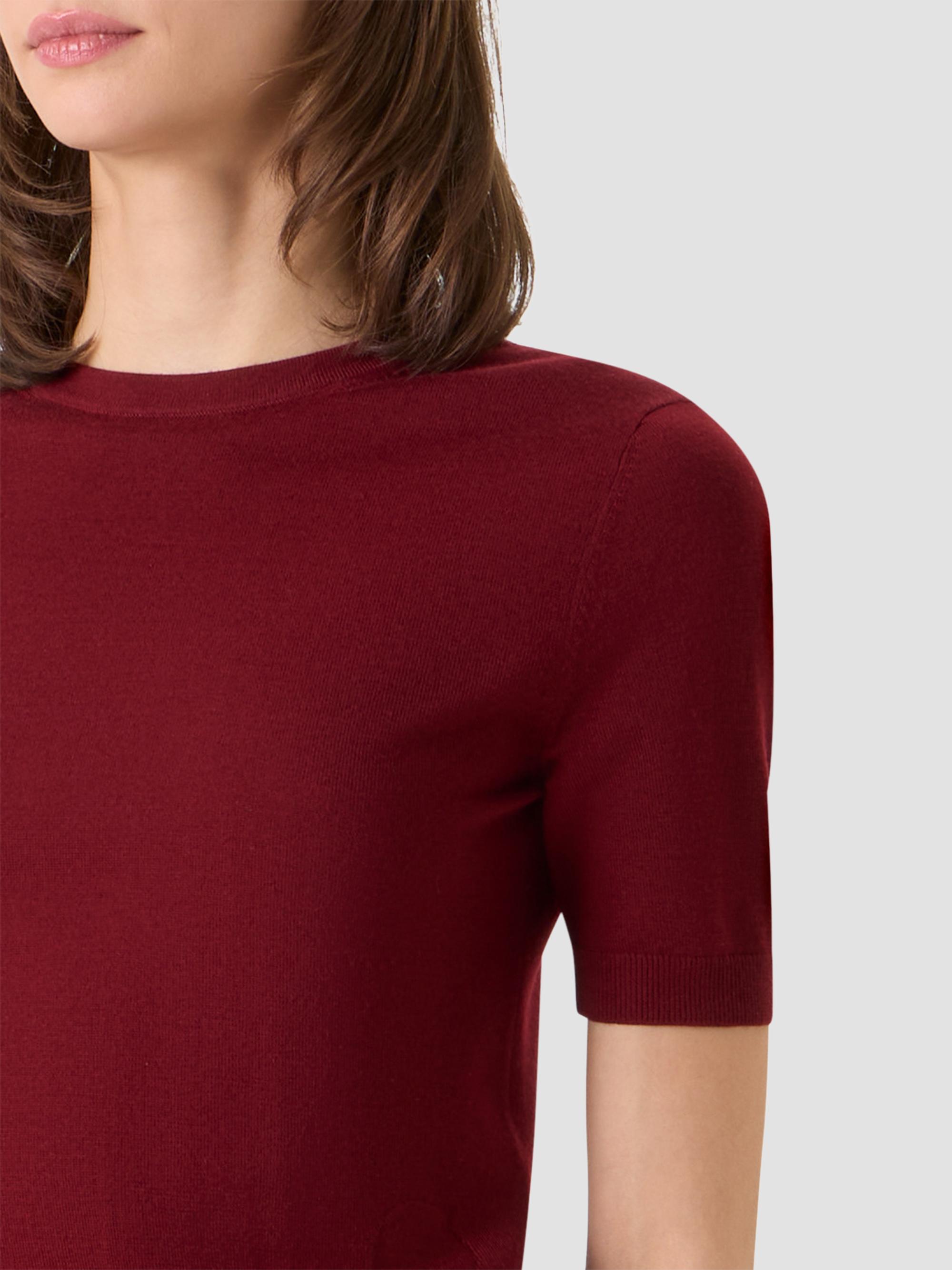 Akris punto Women's Relaxed Wool T-Shirt - Pomegranate | Thumbnail 5