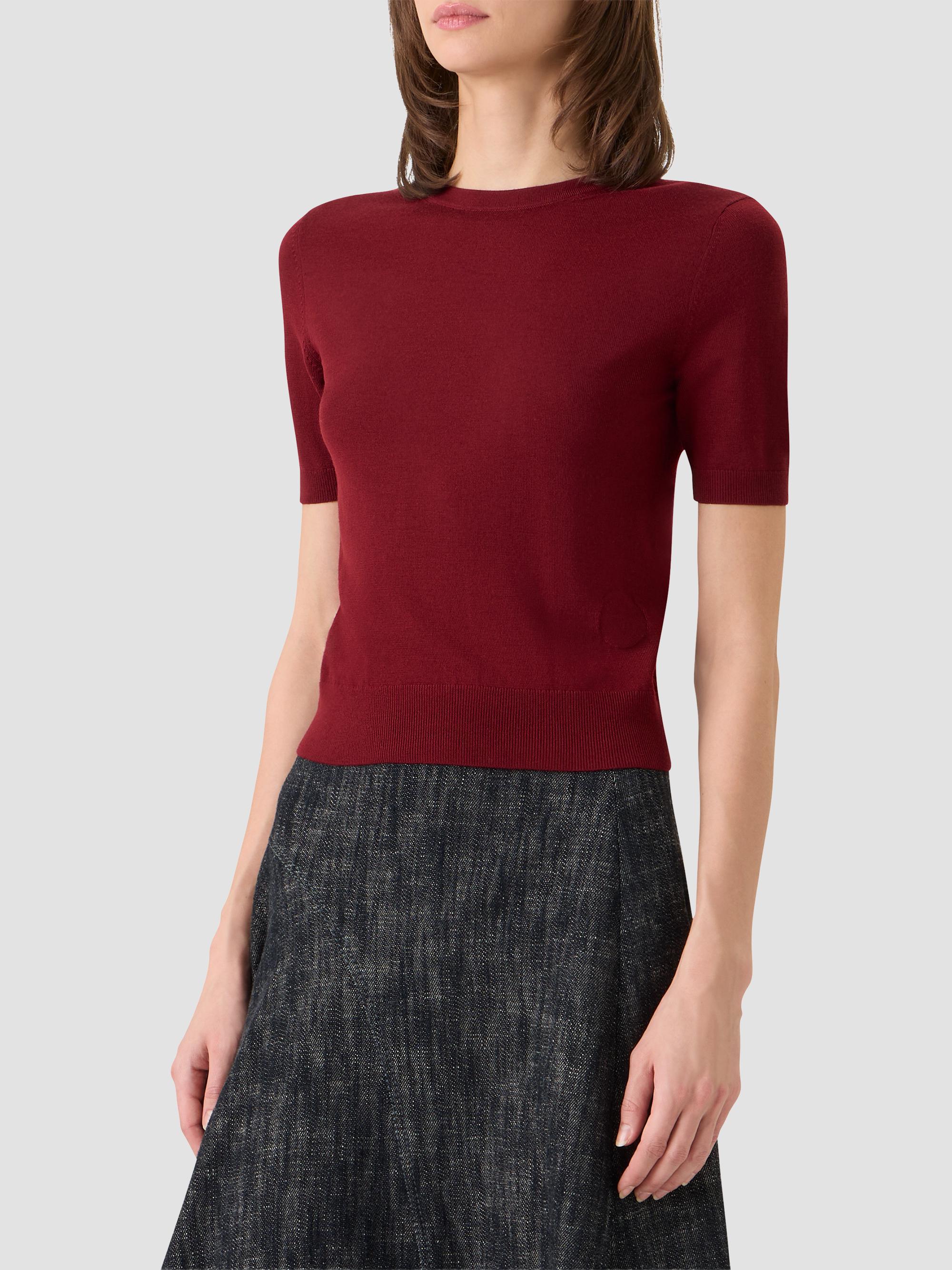 Akris punto Women's Relaxed Wool T-Shirt - Pomegranate | Thumbnail 6