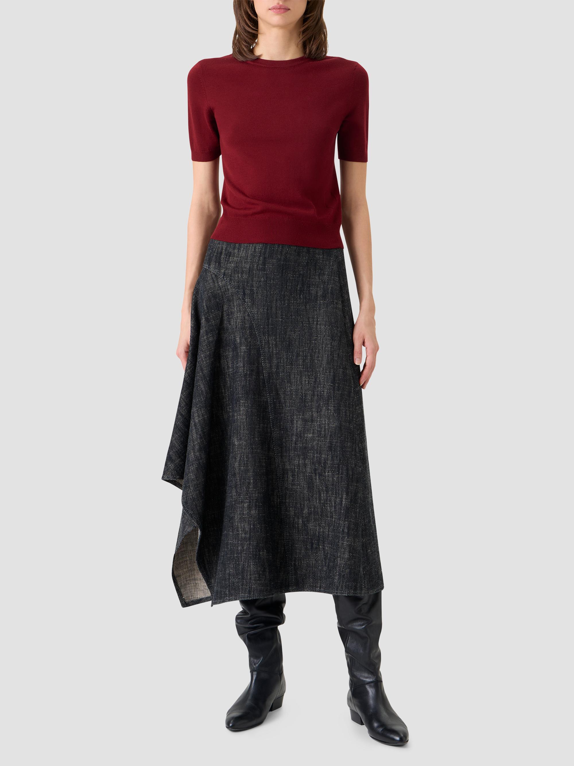 Akris punto Women's Relaxed Wool T-Shirt - Pomegranate | Thumbnail 2