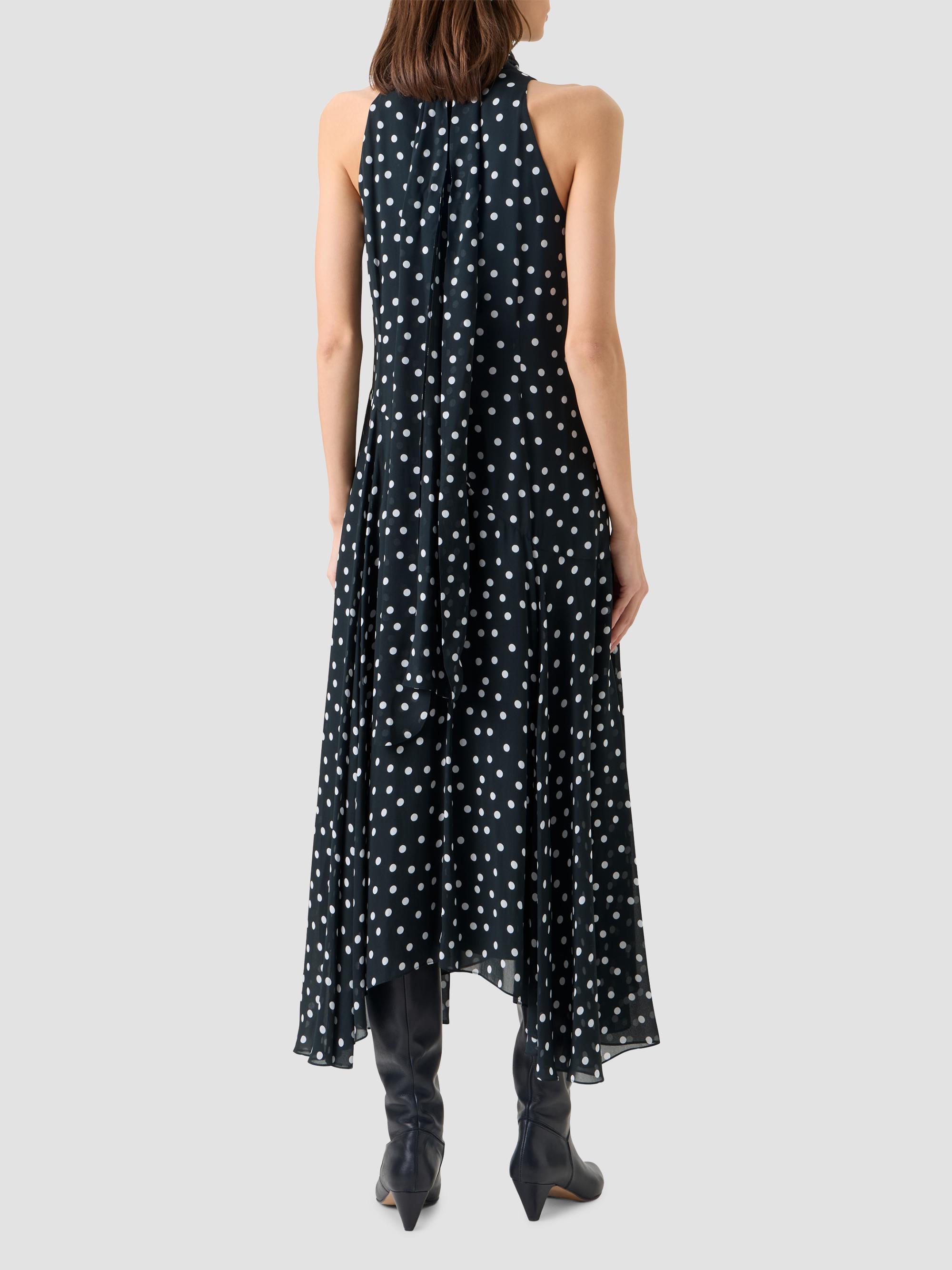 Akris punto Women's Polka Dot Georgette Midi Dress - Black Cream | Thumbnail 3