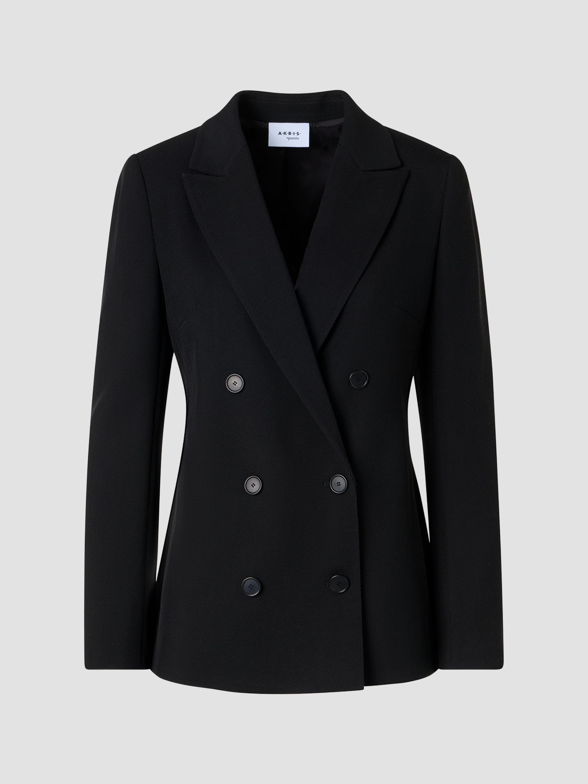 Akris punto Women's Virgin Wool Double-Breasted Blazer - Black | Thumbnail 7