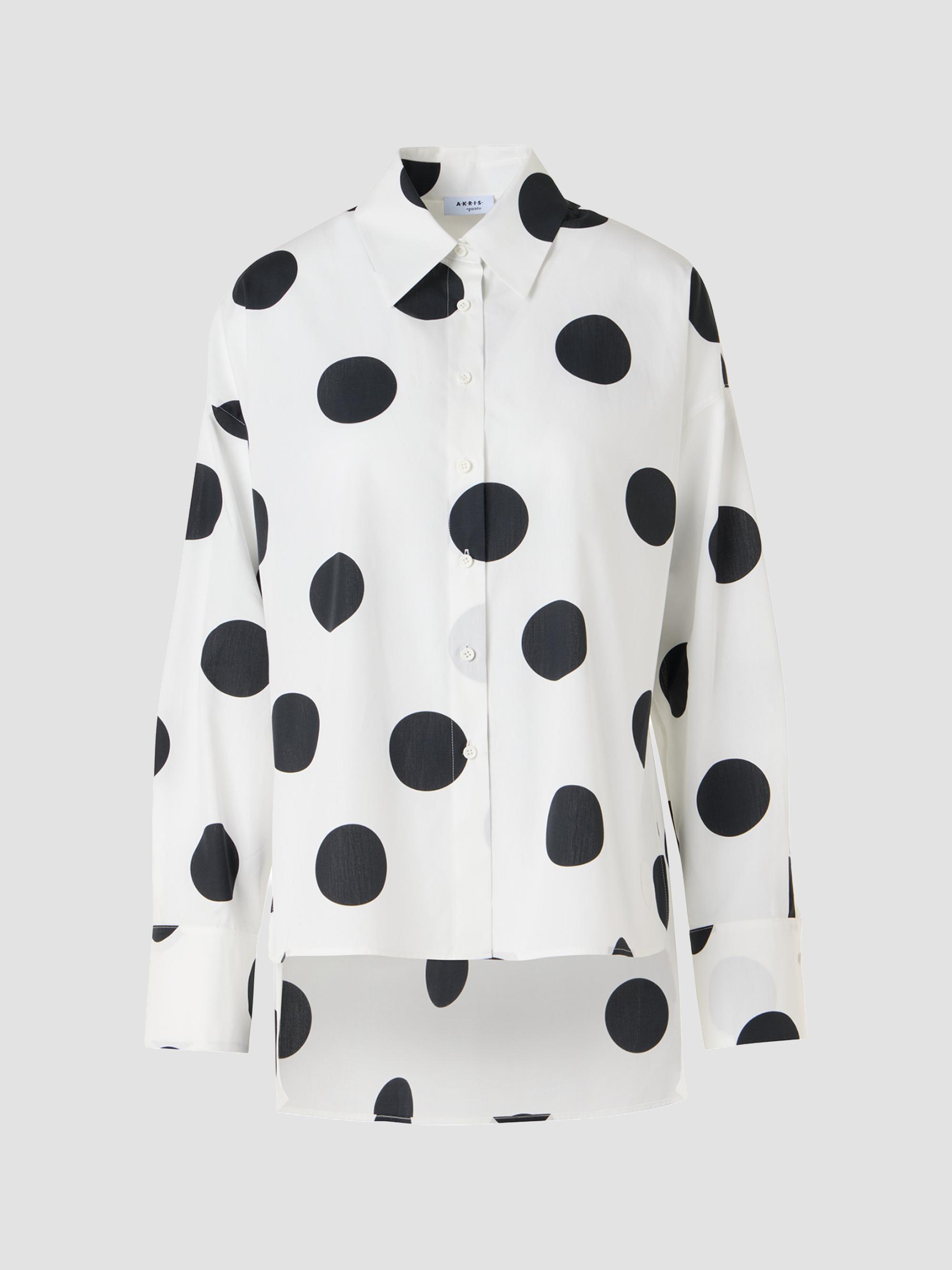 Akris punto Women's Polka Dot Cotton Oversized High-Low Shirt - Cream Black | Thumbnail 8