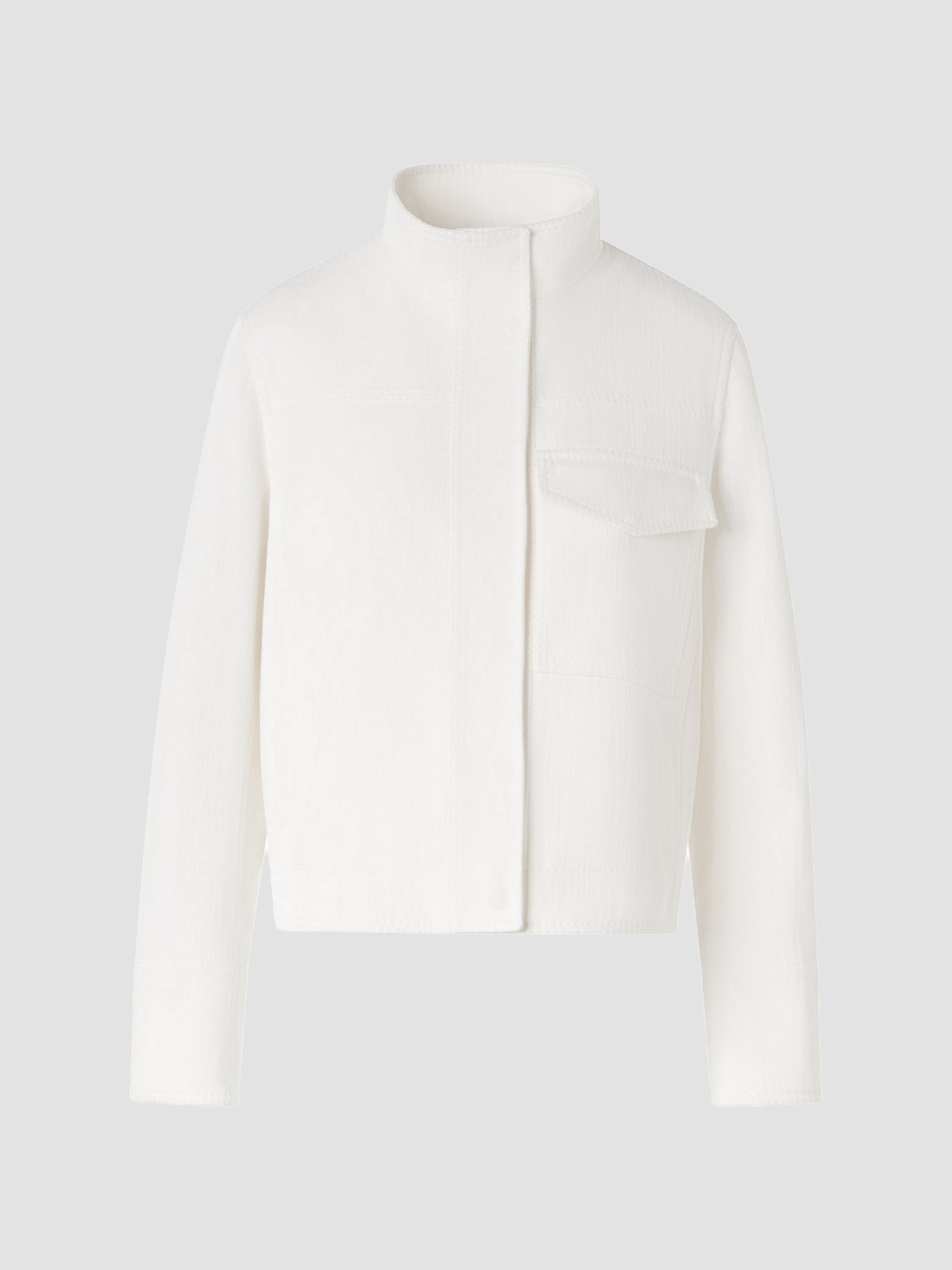 Akris punto Women's Stretch Denim Stand Collar Jacket - Cream | Thumbnail 7