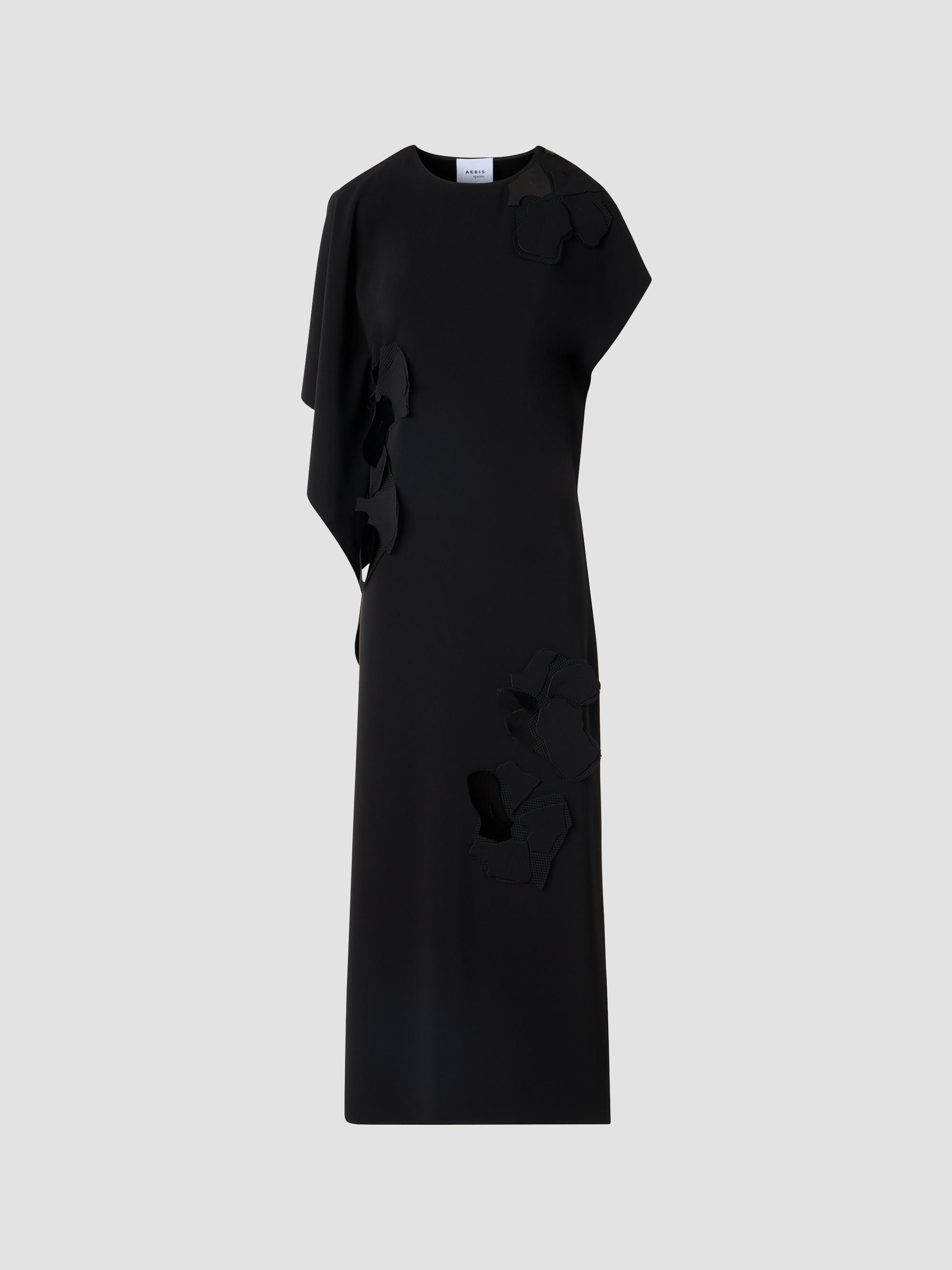 Akris punto Women's Lasercut Crêpe Appliqué Midi Dress - Black | Thumbnail 7