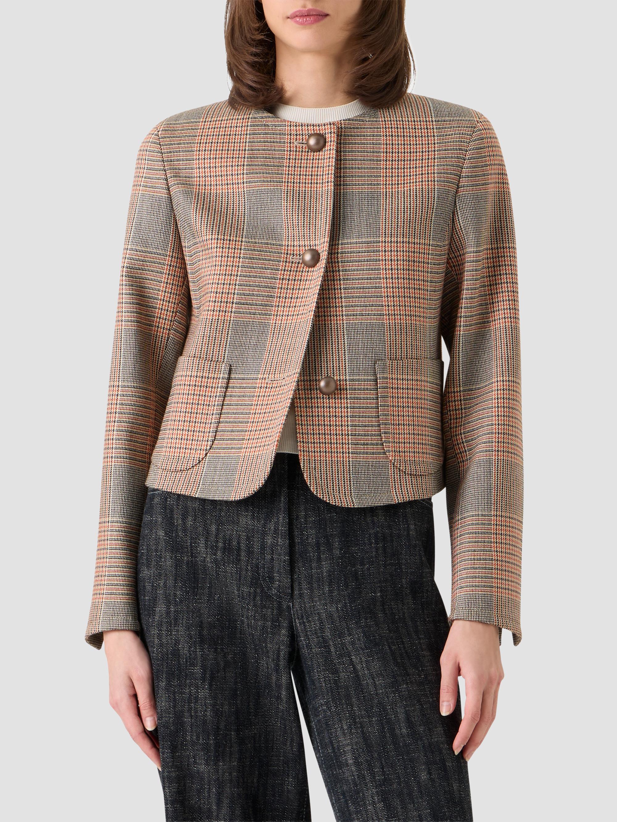 Akris punto Women's Glen Check Virgin Wool-Blend Jacket - Beige Mocca Orange | Thumbnail 4