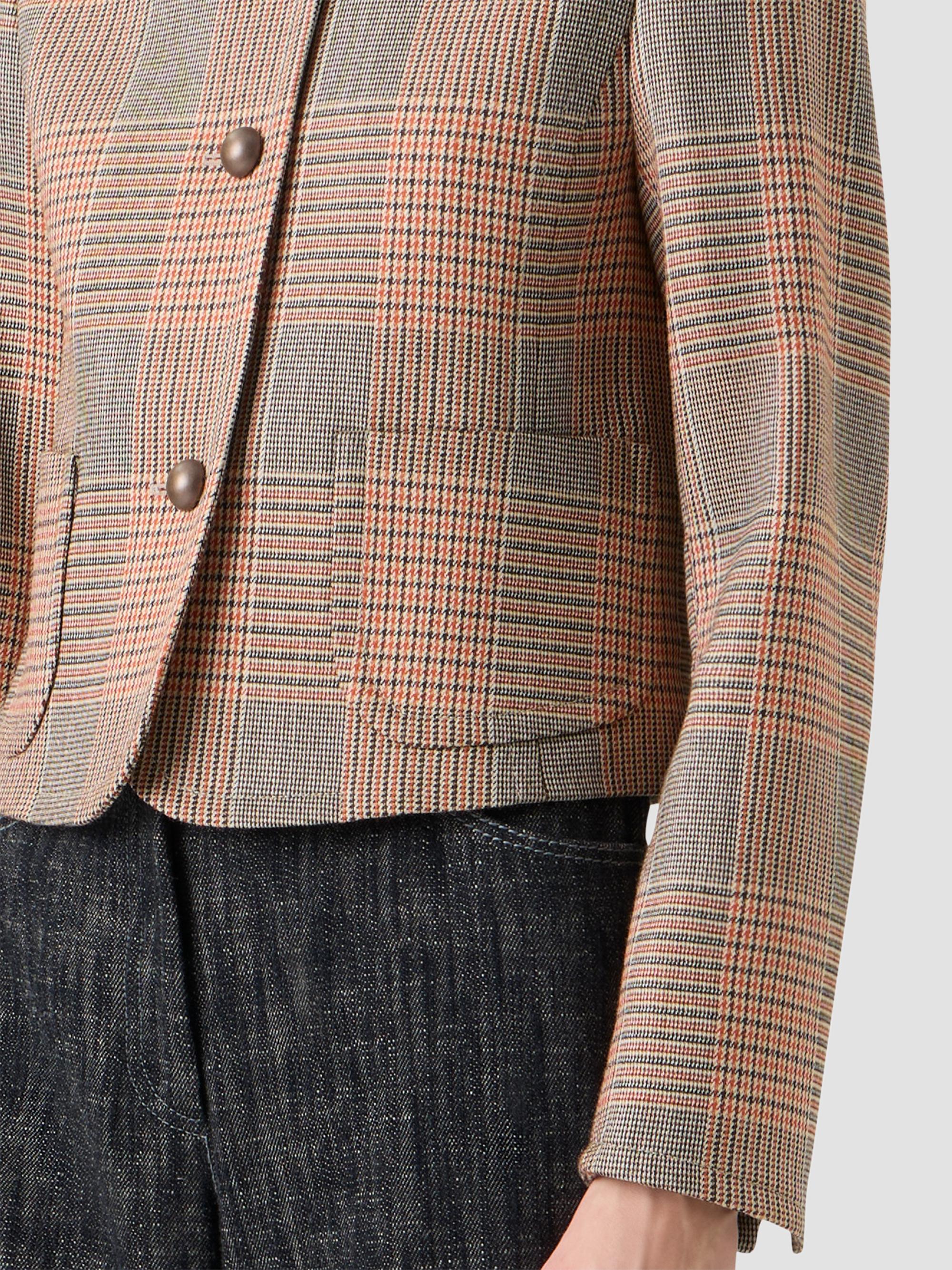 Akris punto Women's Glen Check Virgin Wool-Blend Jacket - Beige Mocca Orange | Thumbnail 5