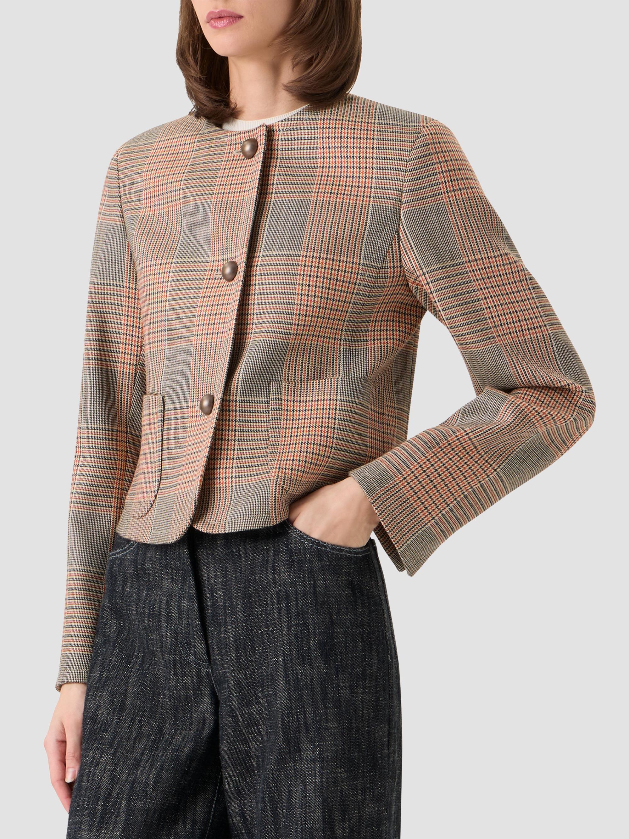 Akris punto Women's Glen Check Virgin Wool-Blend Jacket - Beige Mocca Orange | Thumbnail 6