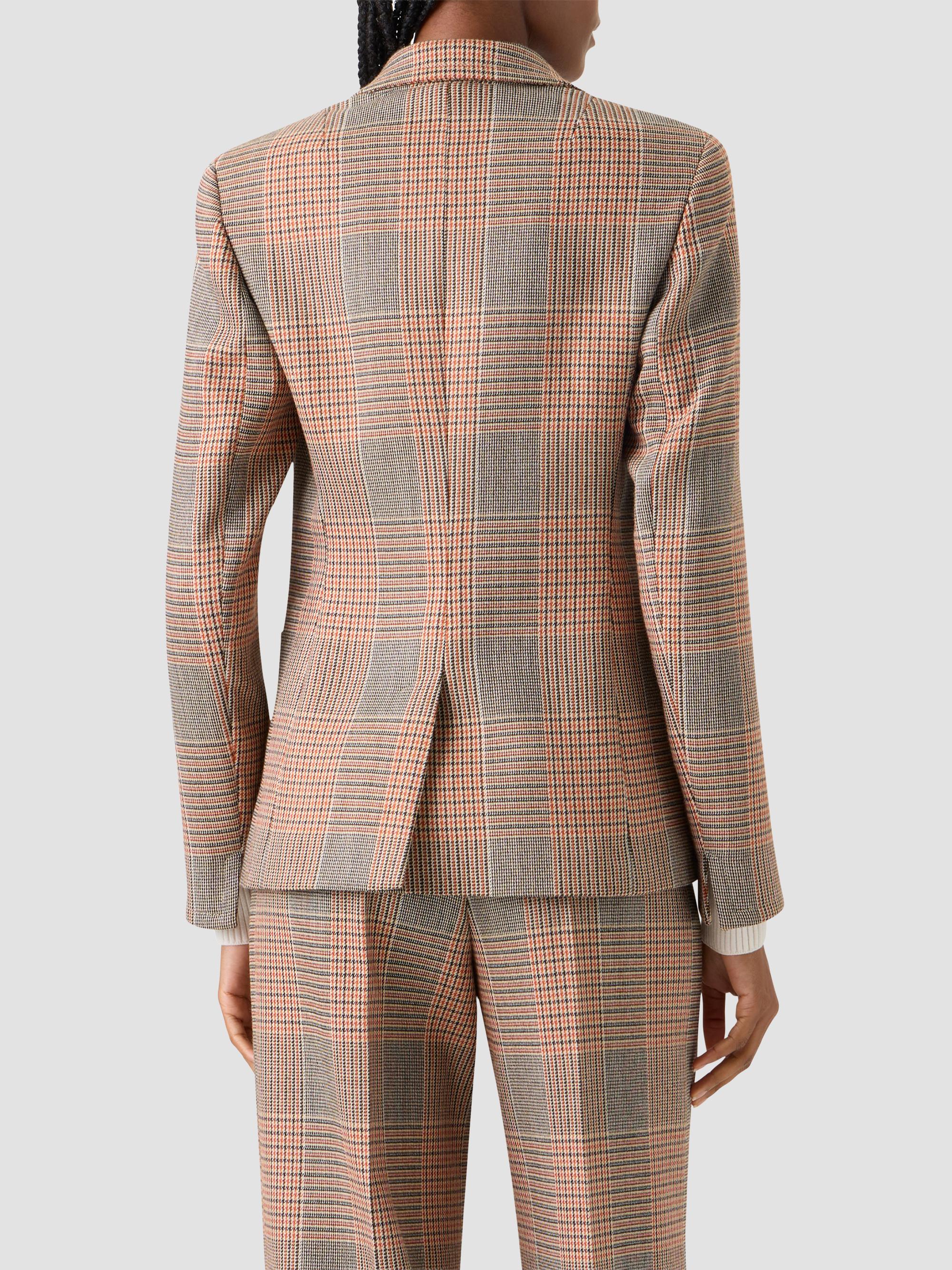 Akris punto Women's Glen Check Tailored Wool-Blend Blazer - Beige Mocca Orange | Thumbnail 3