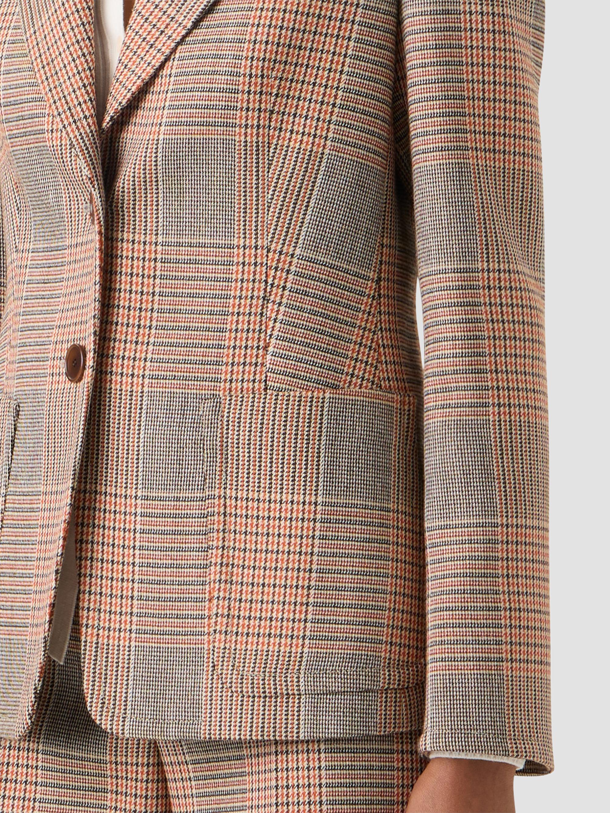 Akris punto Women's Glen Check Tailored Wool-Blend Blazer - Beige Mocca Orange | Thumbnail 5