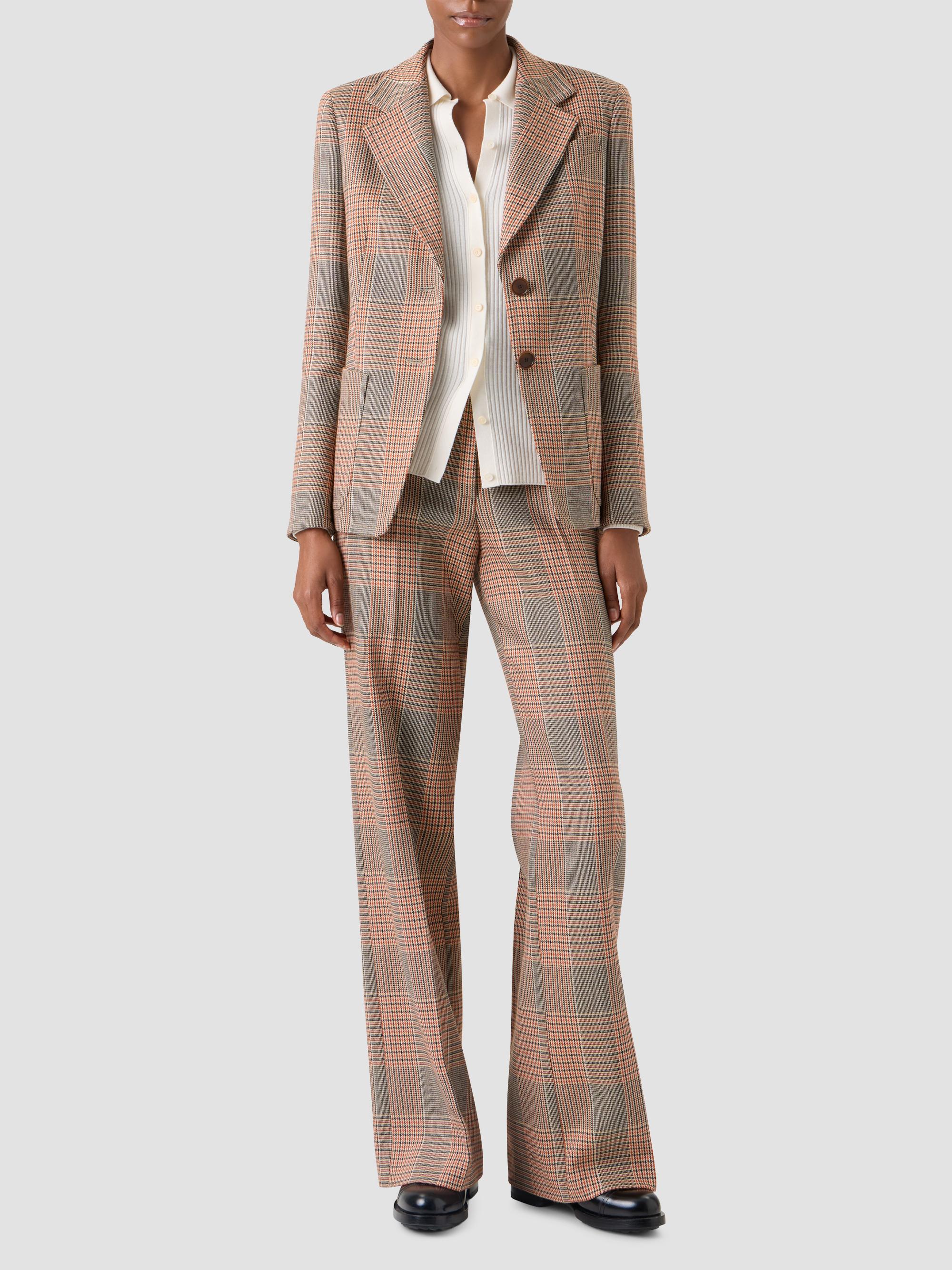 Akris punto Women's Glen Check Tailored Wool-Blend Blazer - Beige Mocca Orange | Thumbnail 2
