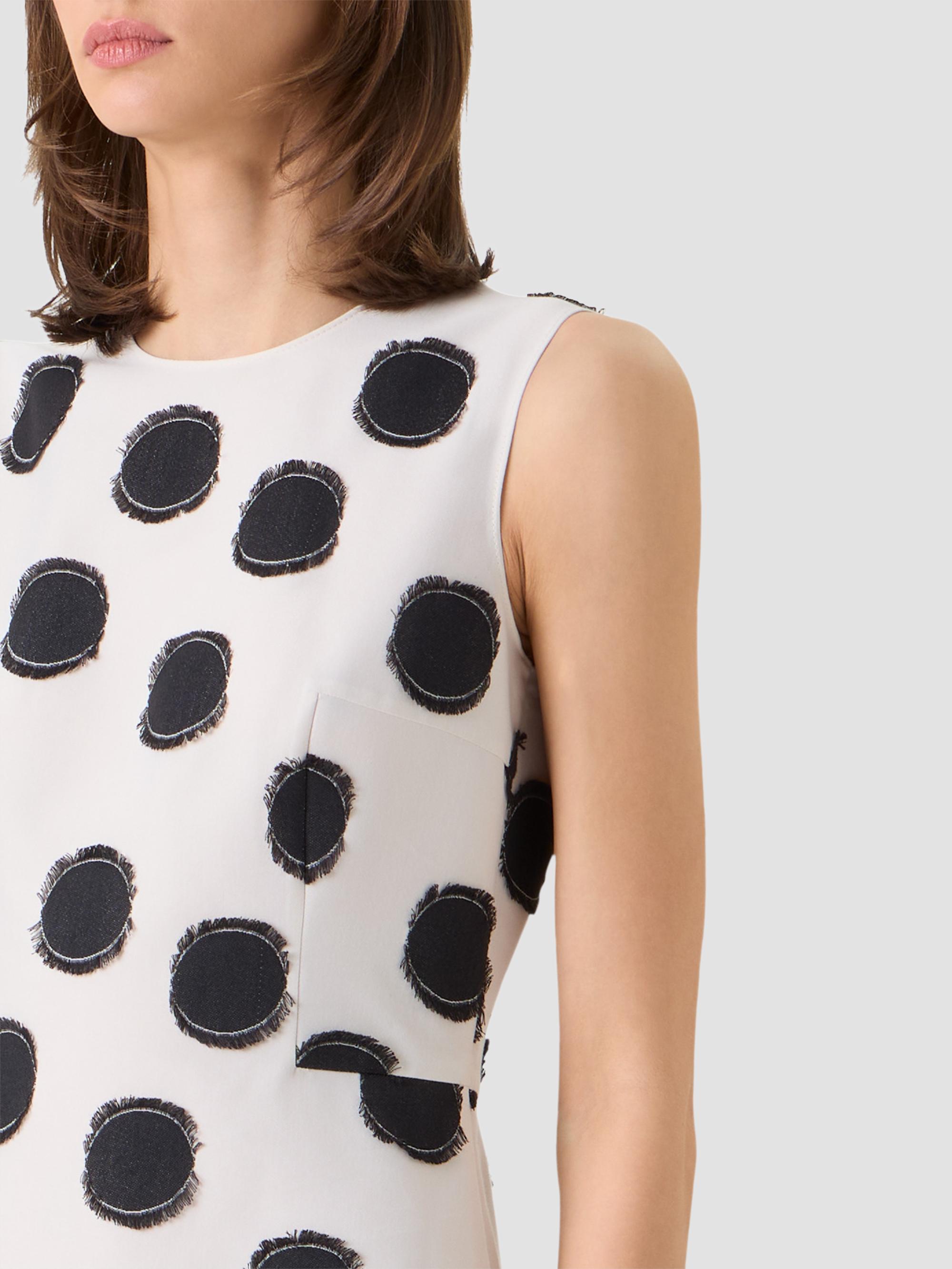 Akris punto Women's Asymmetric Fringed Polka Dot Midi Dress - Cream Black | Thumbnail 5