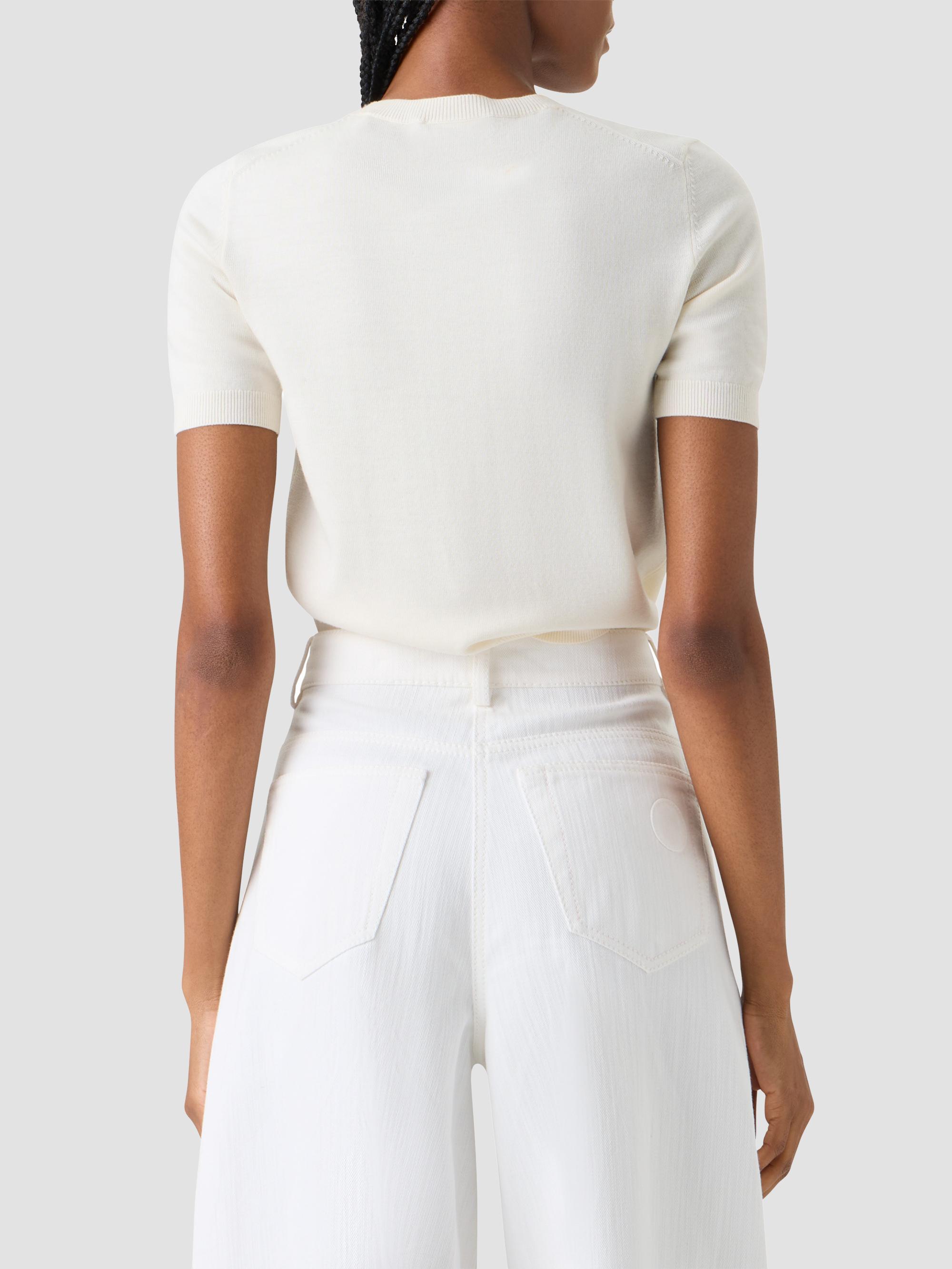 Akris punto Women's Relaxed Wool T-Shirt - Cream | Thumbnail 3