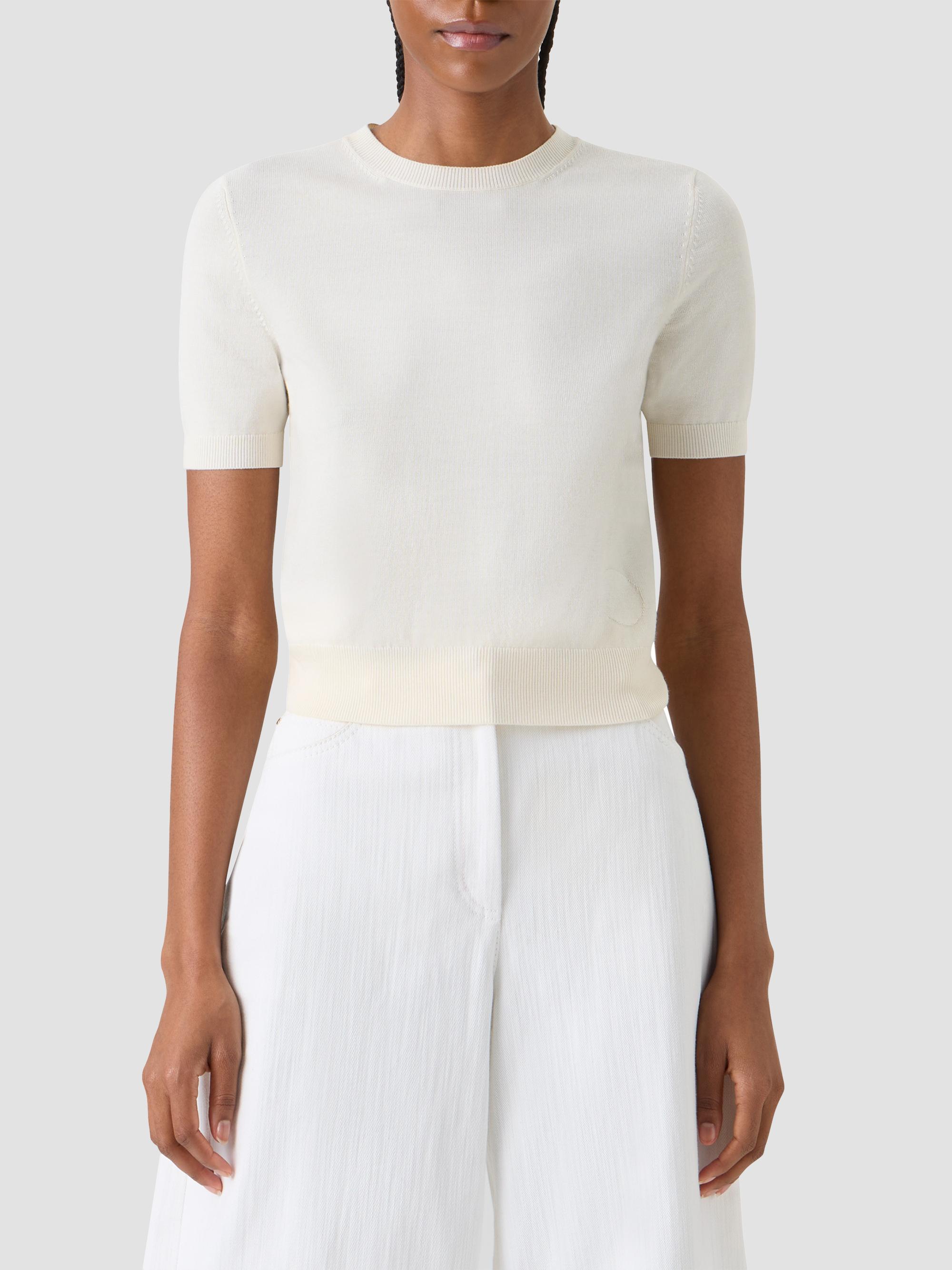Akris punto Women's Relaxed Wool T-Shirt - Cream | Thumbnail 4