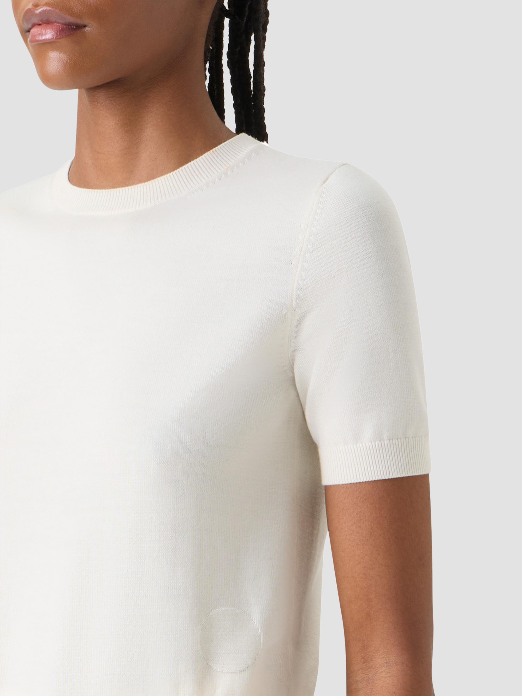 Akris punto Women's Relaxed Wool T-Shirt - Cream | Thumbnail 5
