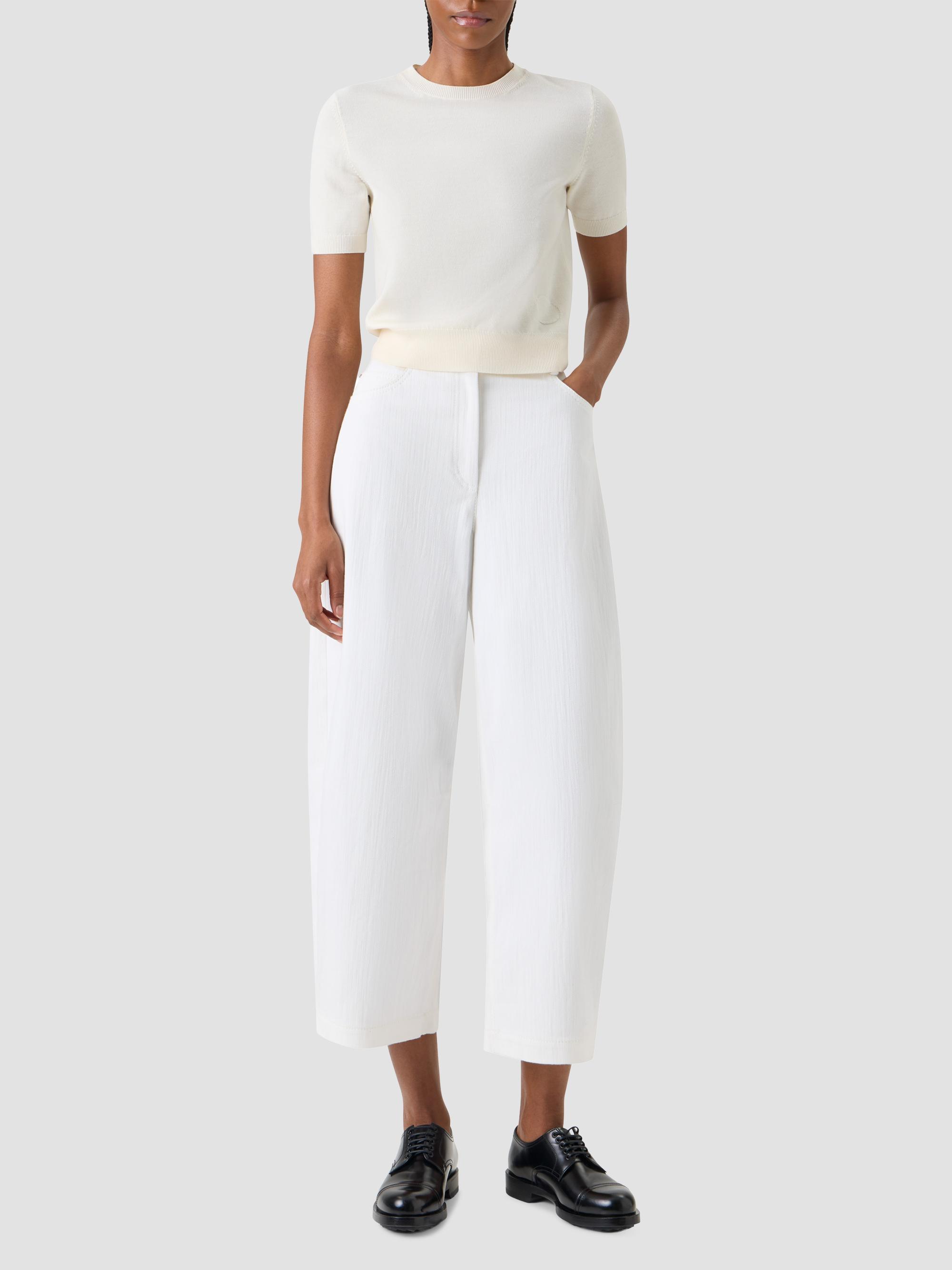 Akris punto Women's Relaxed Wool T-Shirt - Cream | Thumbnail 2