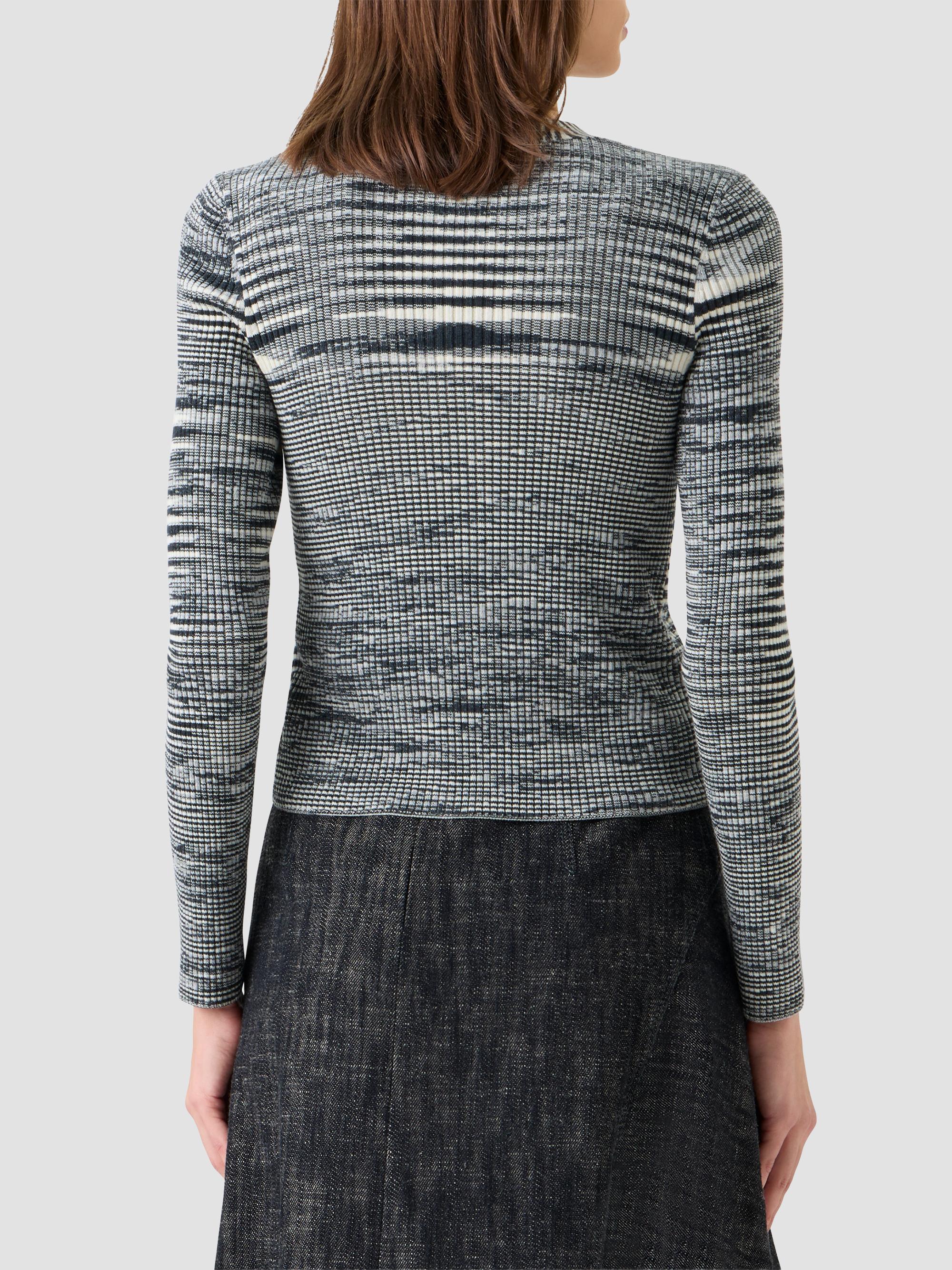 Akris punto Women's Space Dye Wool Cardigan - Black Cream | Thumbnail 3