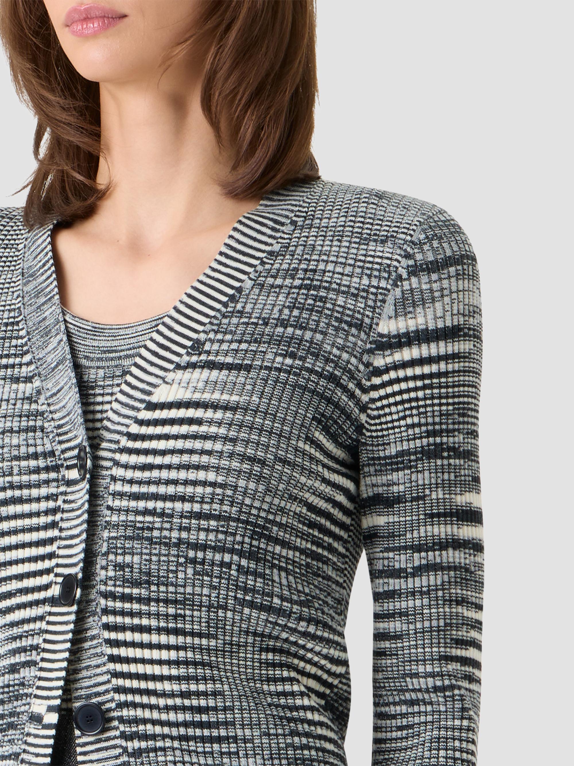 Akris punto Women's Space Dye Wool Cardigan - Black Cream | Thumbnail 5