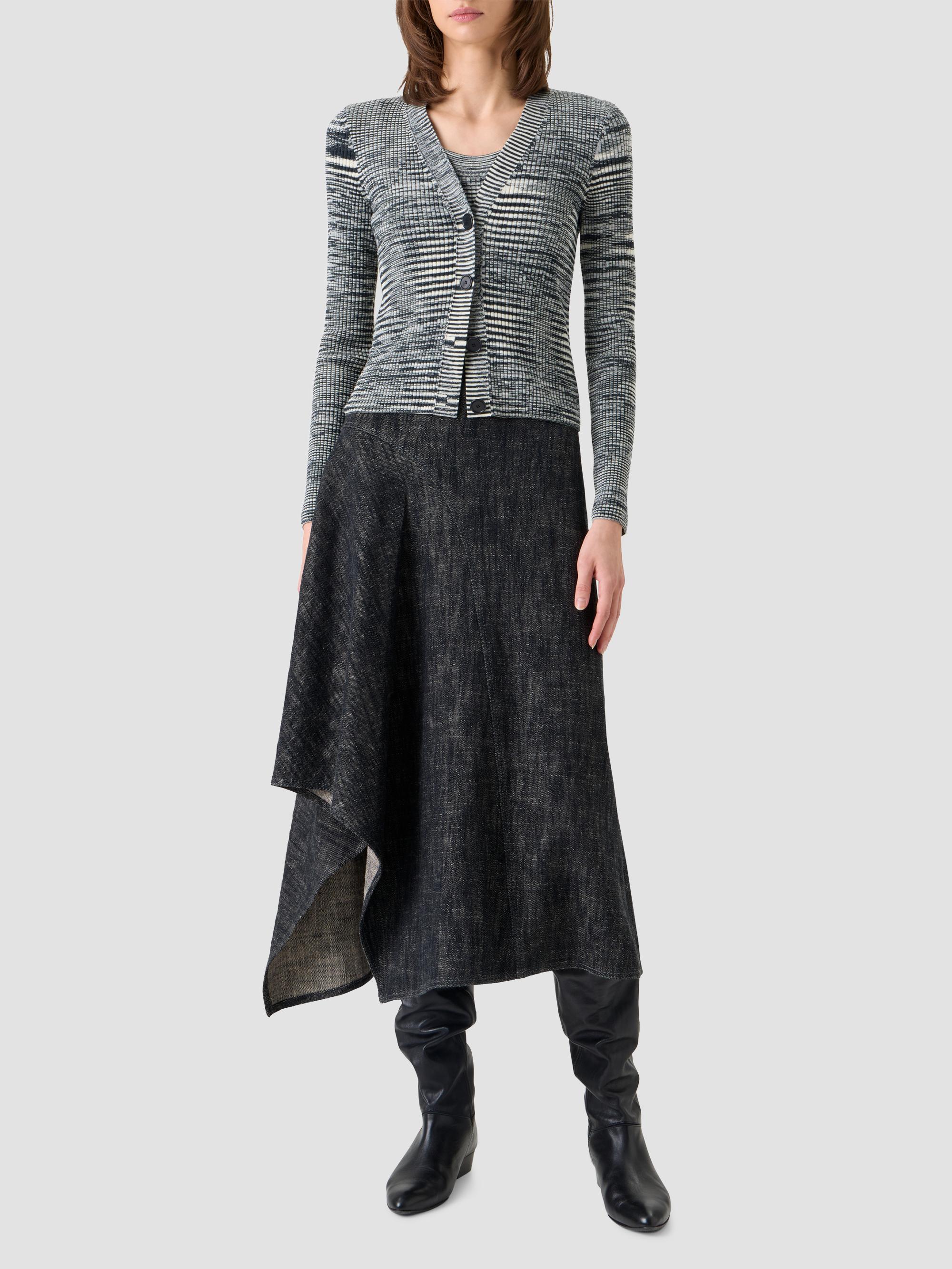 Akris punto Women's Space Dye Wool Cardigan - Black Cream | Thumbnail 2