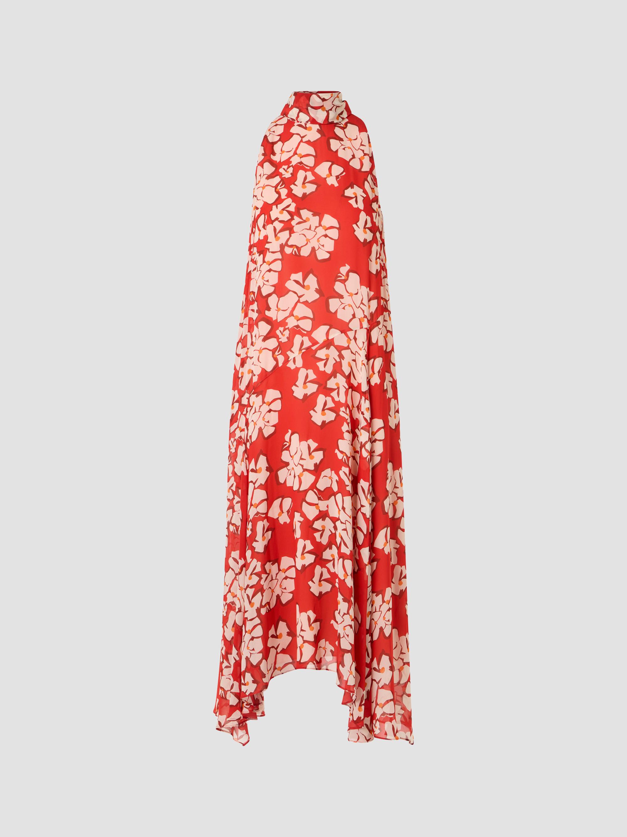 Akris punto Women's Floral Georgette Handkerchief Midi Dress - Red Cream