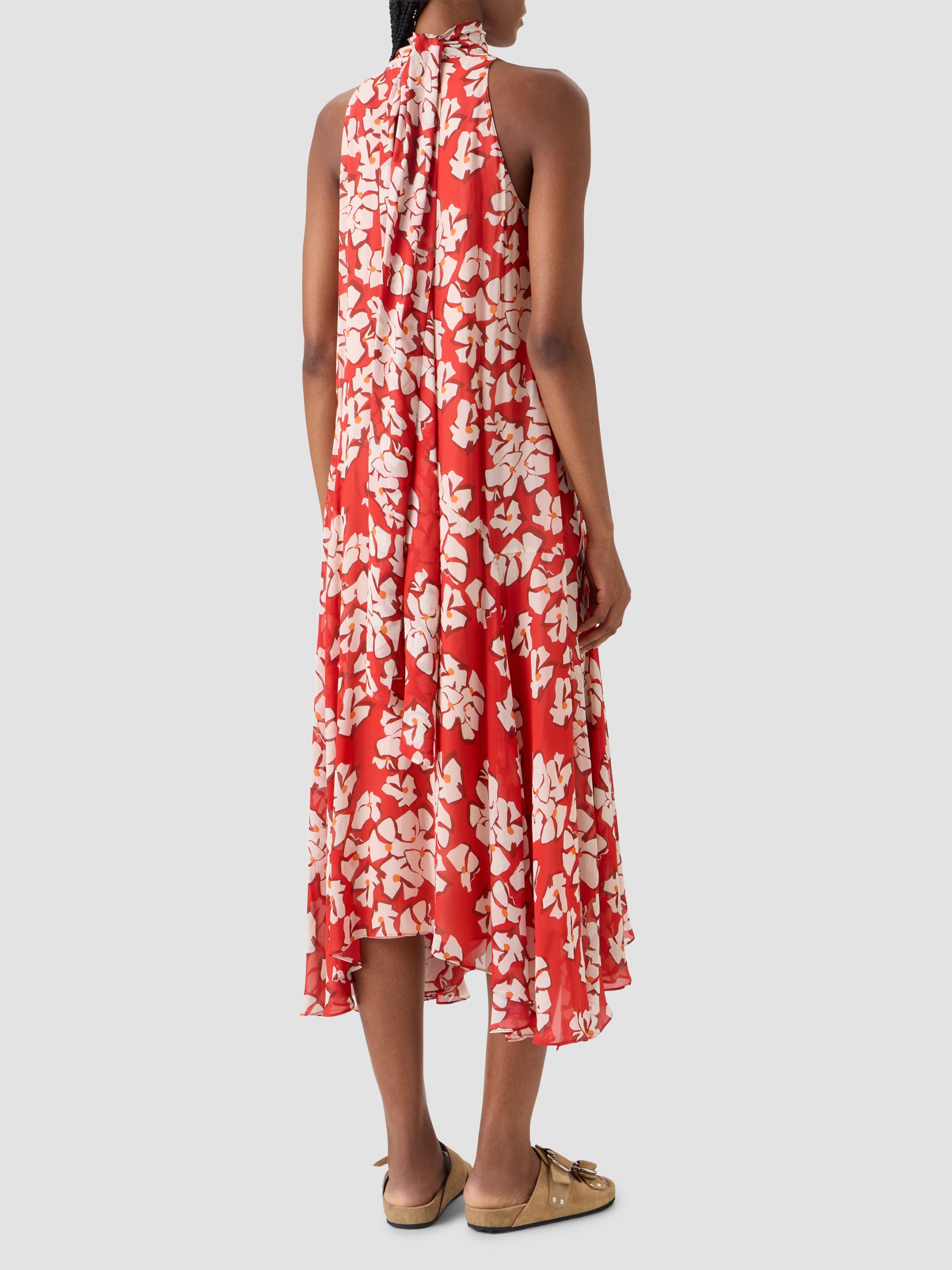 Akris punto Women's Floral Georgette Handkerchief Midi Dress - Red Cream | Thumbnail 3