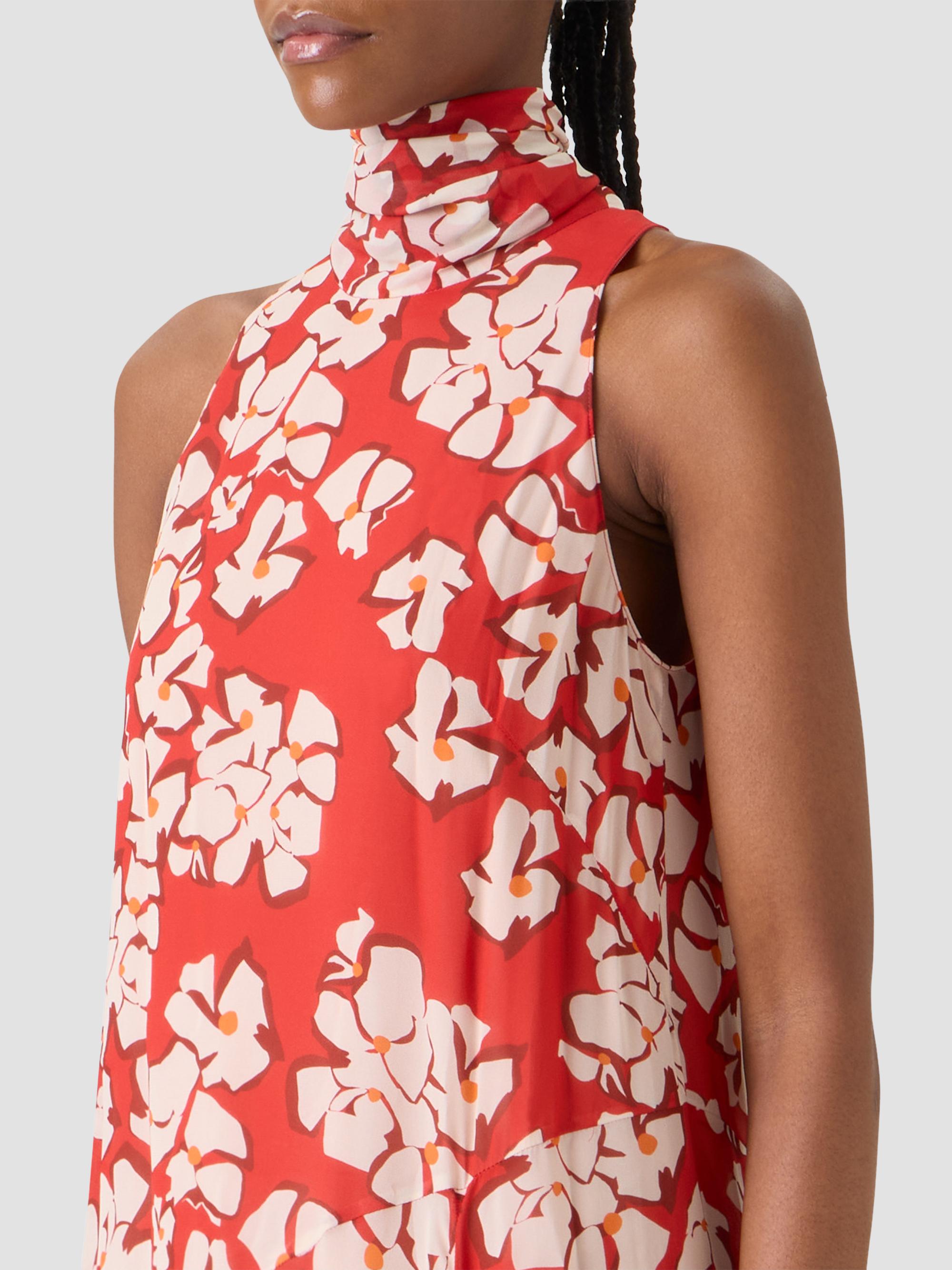 Akris punto Women's Floral Georgette Handkerchief Midi Dress - Red Cream | Thumbnail 5