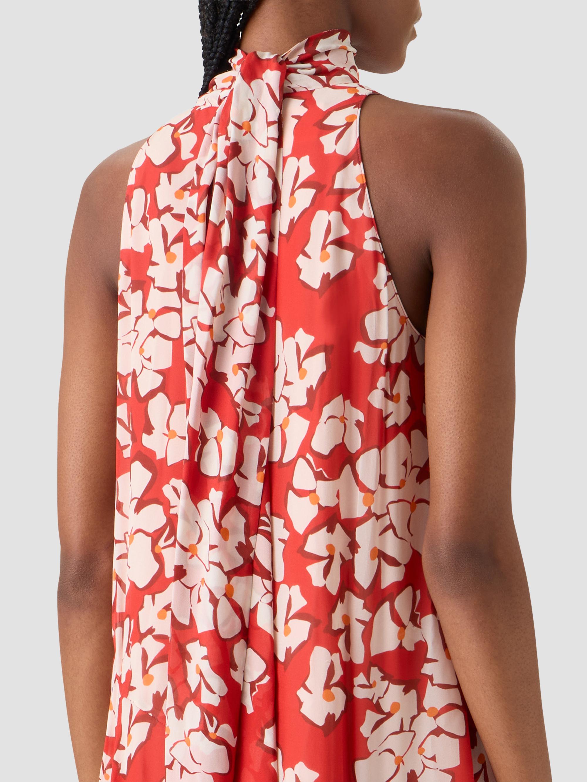 Akris punto Women's Floral Georgette Handkerchief Midi Dress - Red Cream | Thumbnail 6