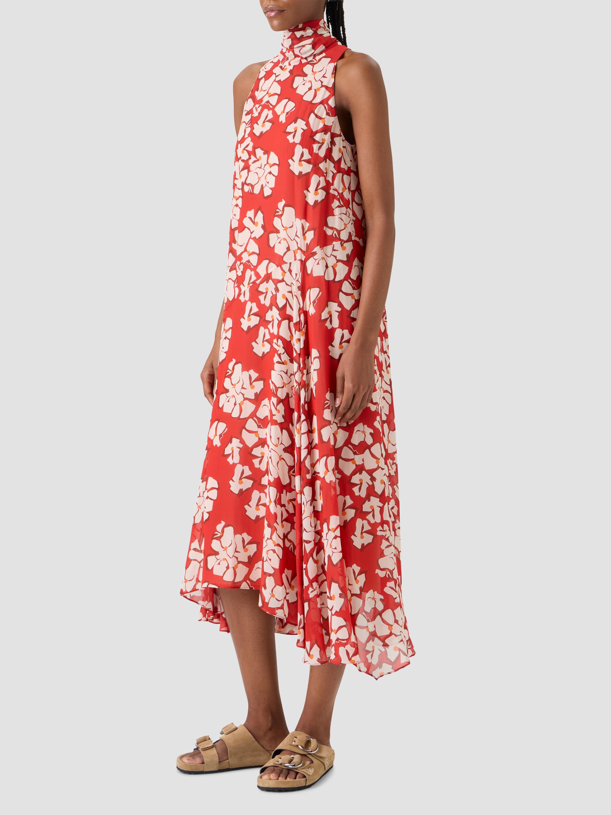 Akris punto Women's Floral Georgette Handkerchief Midi Dress - Red Cream | Thumbnail 7