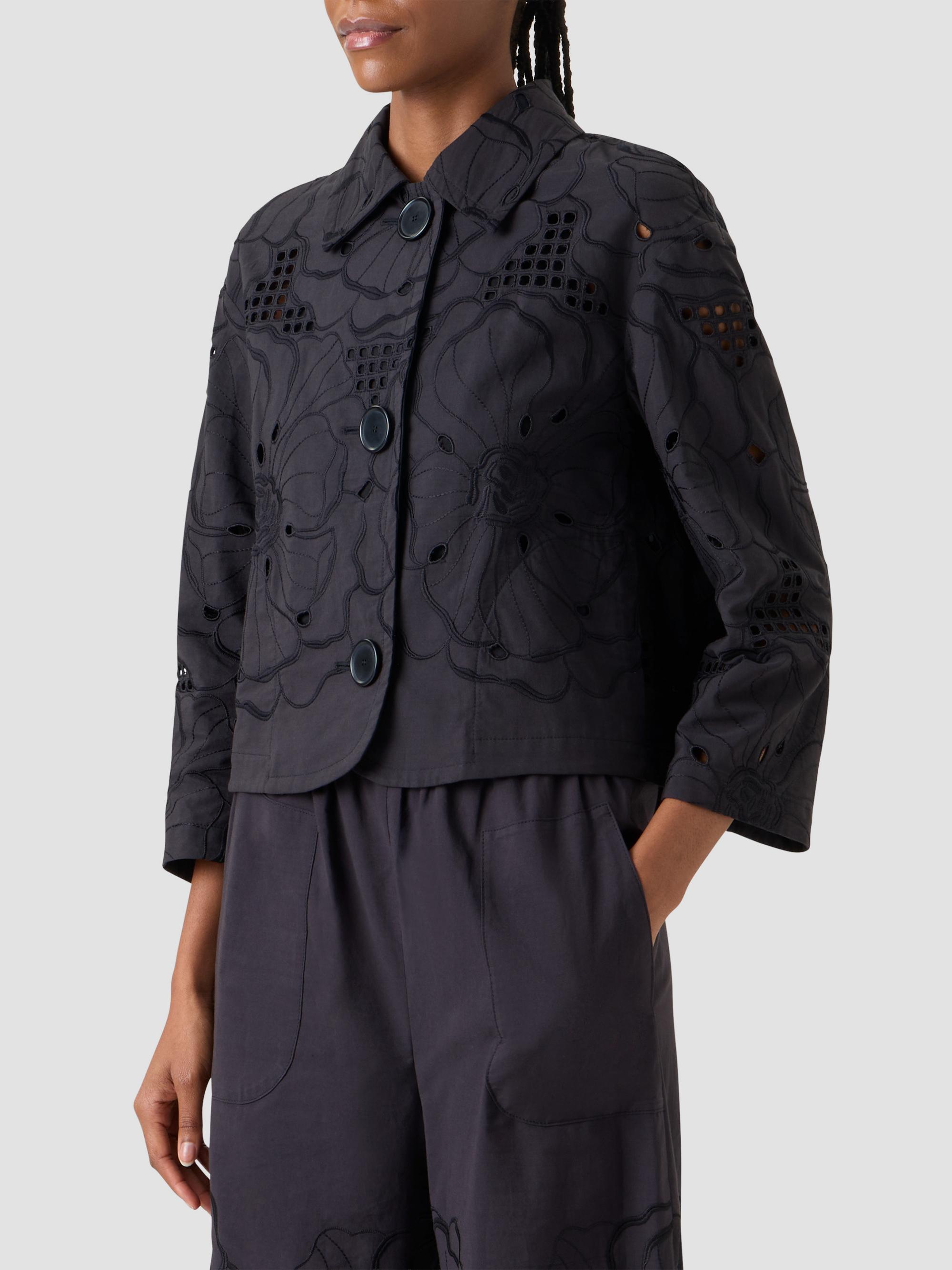 Akris punto Flower Eyelet Poplin Jacket | Saks Fifth Avenue