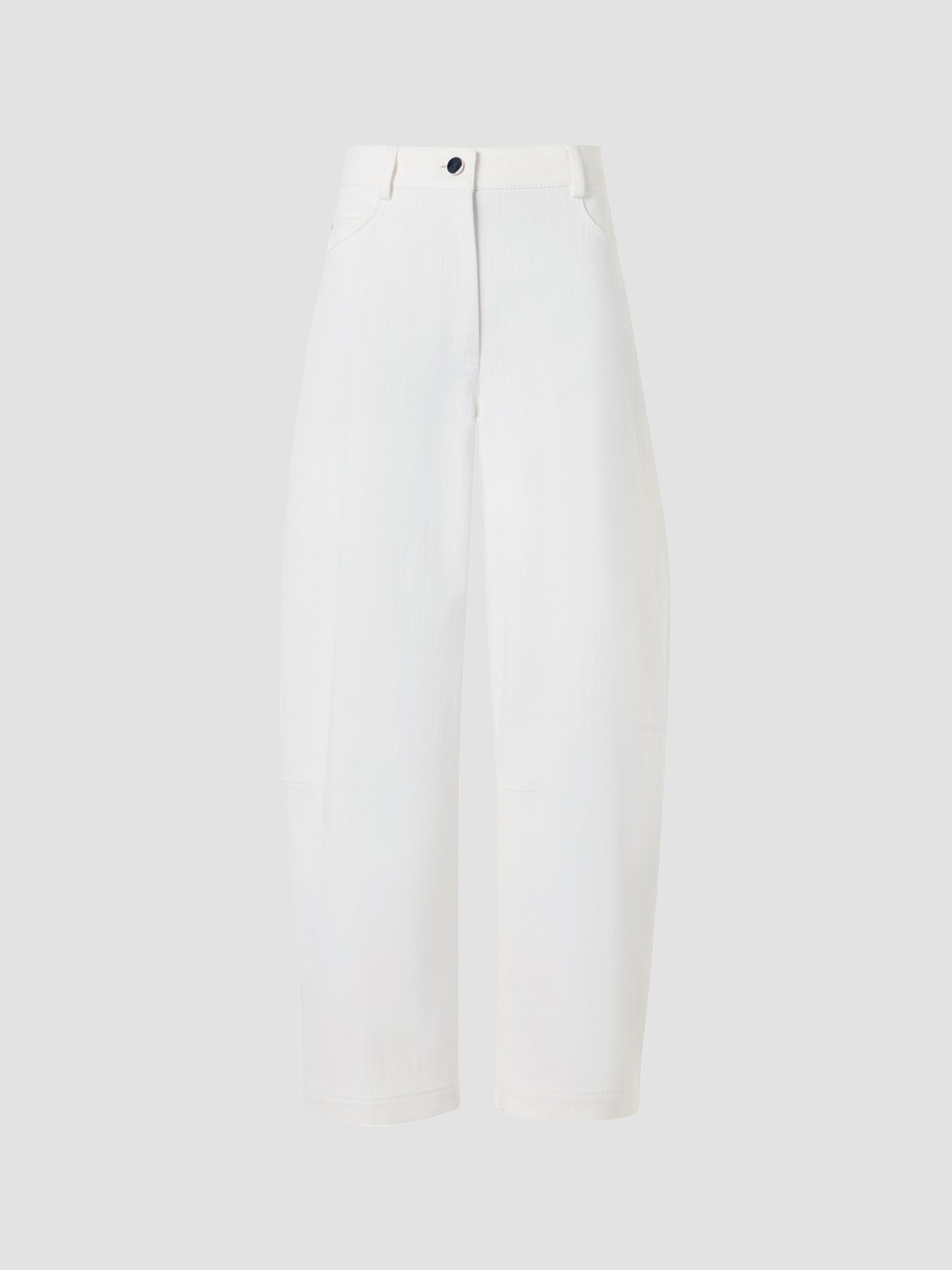 Akris punto Women's Barrel Cropped Jeans - Cream | Thumbnail 6