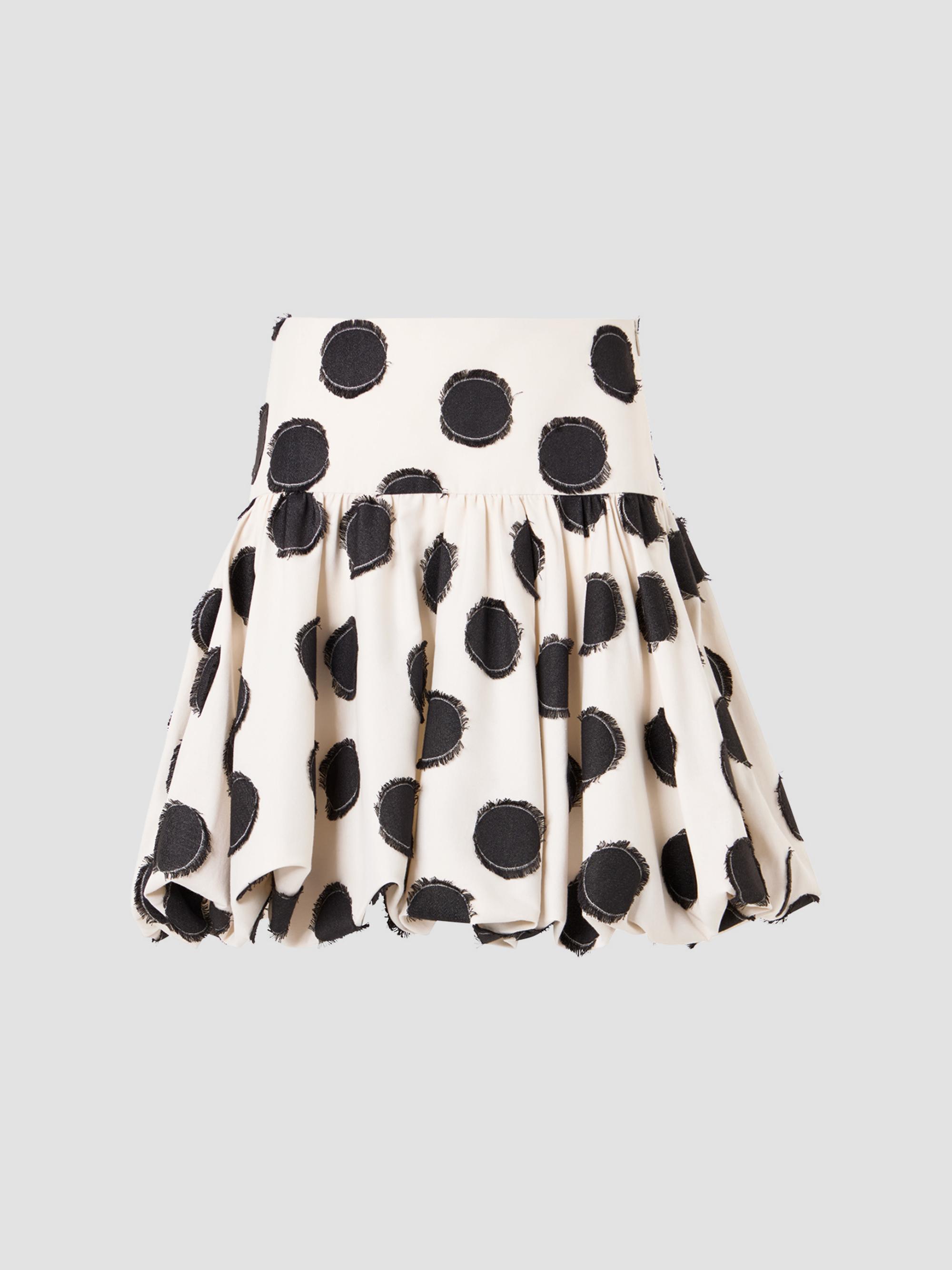 Akris punto Women's Fringed Polka Dot Jacquard Mini Skirt - Cream Black