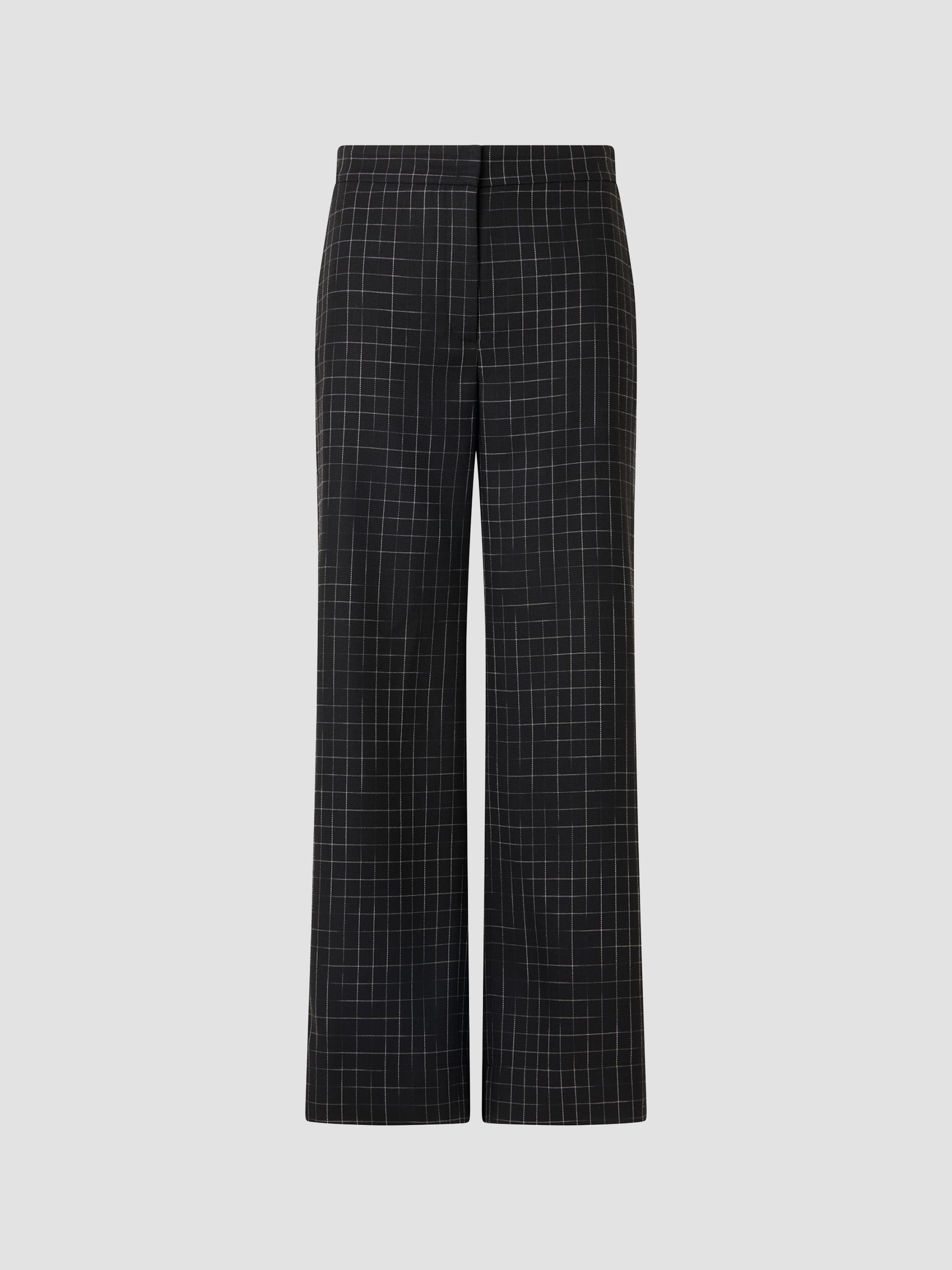 Akris punto Women's Marlon Broken Check Wide-Leg Pants - Black Cream | Thumbnail 6