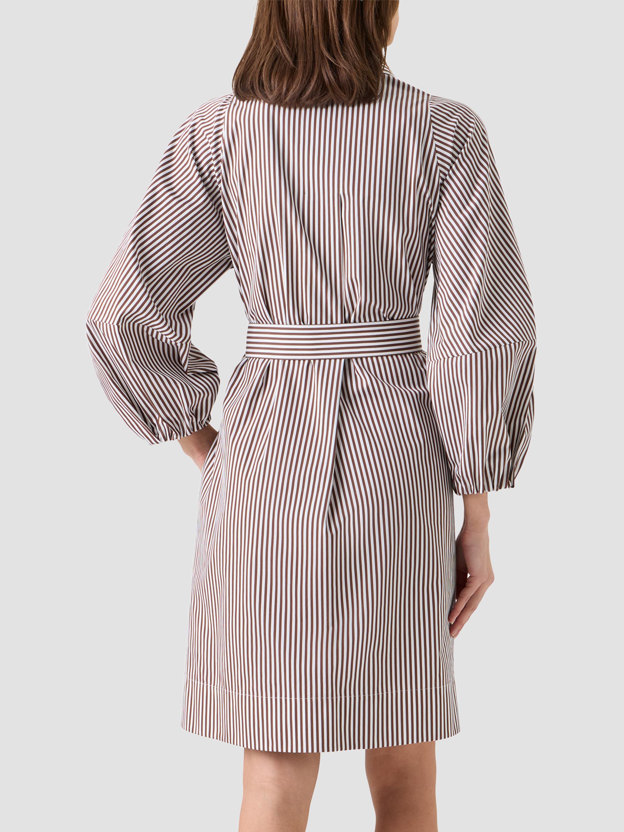 Akris punto Women's Striped Cotton Belted Shirtdress - Mocca Cream | Thumbnail 3