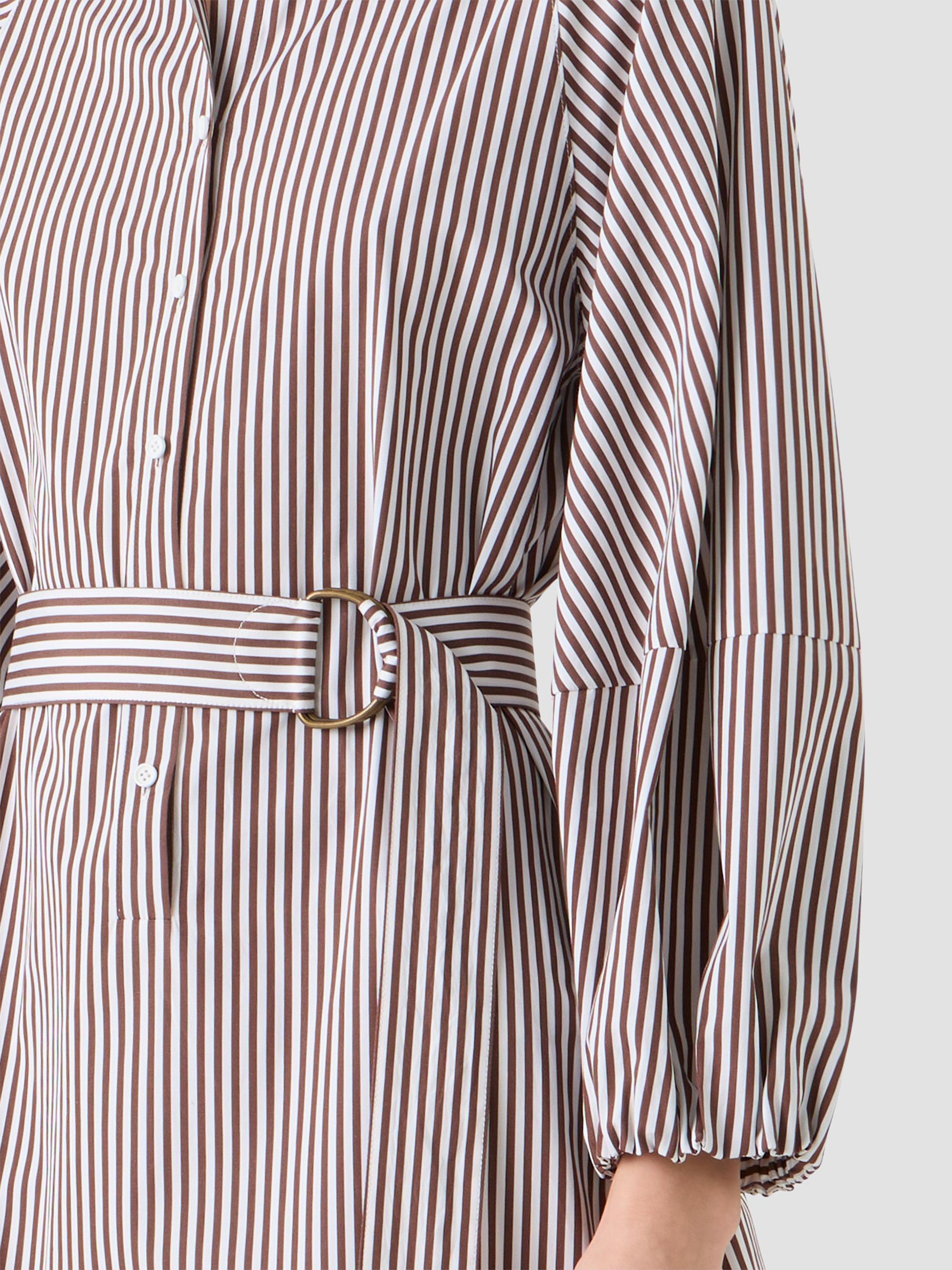 Akris punto Women's Striped Cotton Belted Shirtdress - Mocca Cream | Thumbnail 5