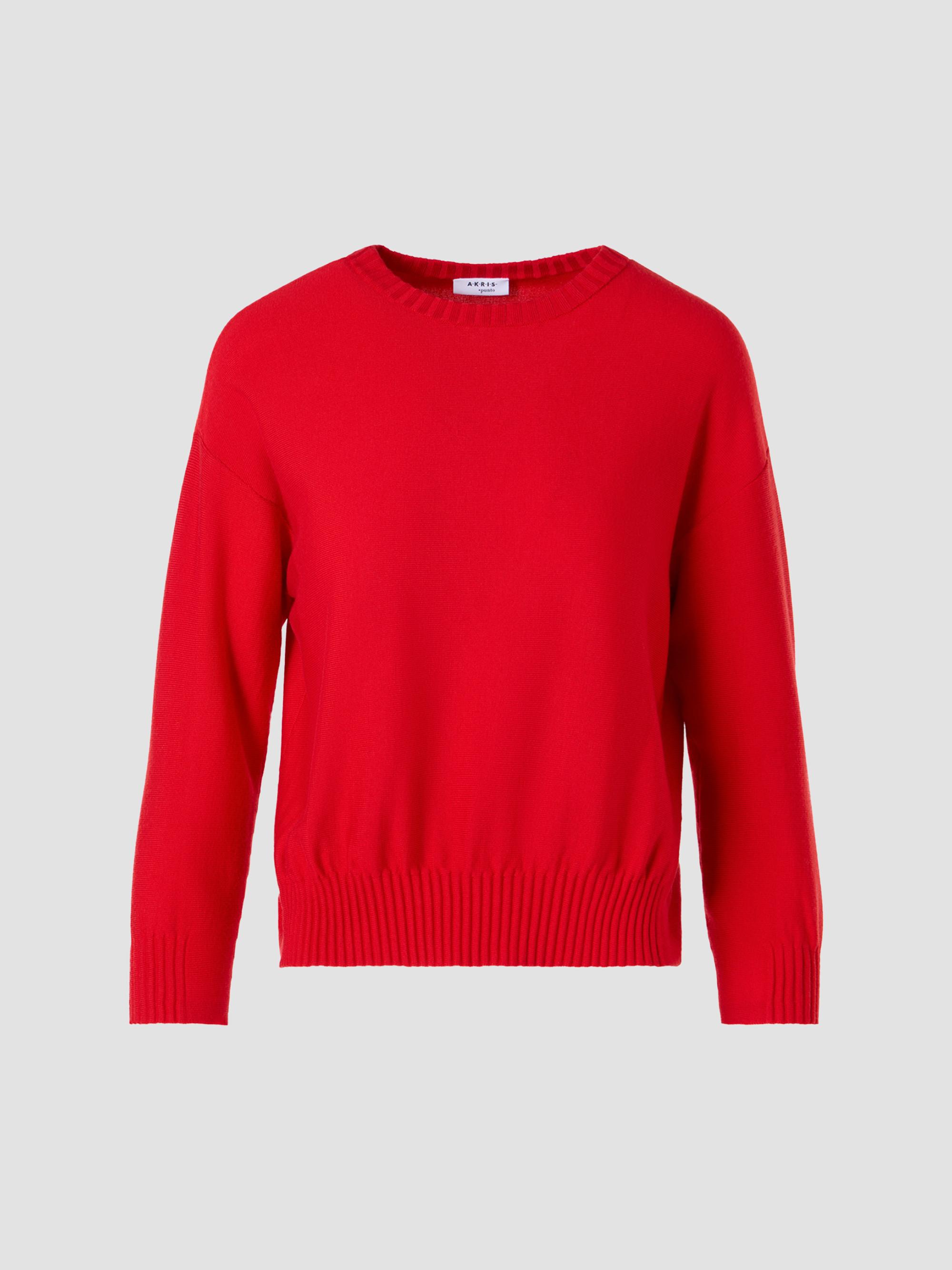 Akris punto Women's Drop Shoulder Virgin Wool Sweater - Red
