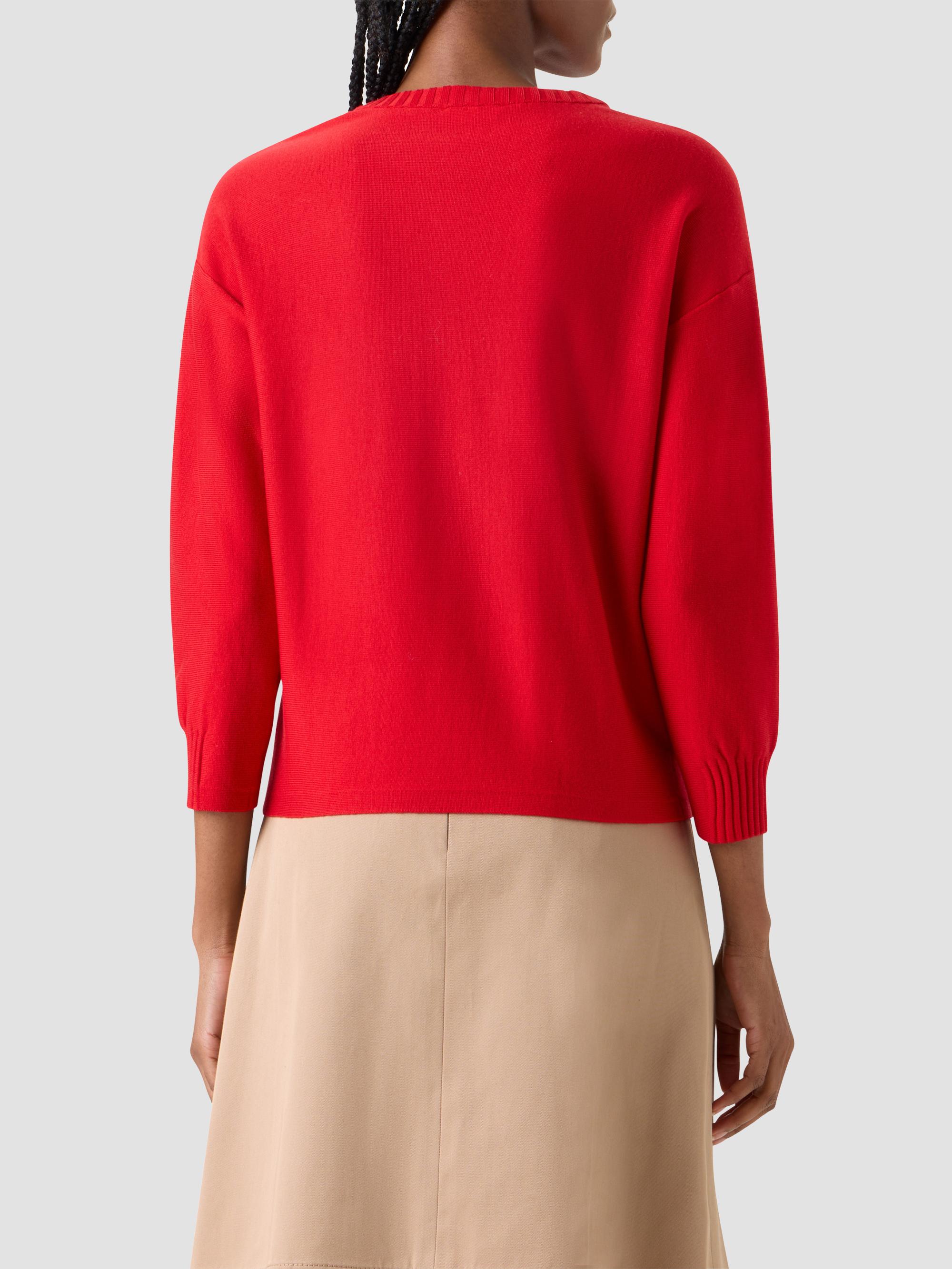 Akris punto Women's Drop Shoulder Virgin Wool Sweater - Red | Thumbnail 3