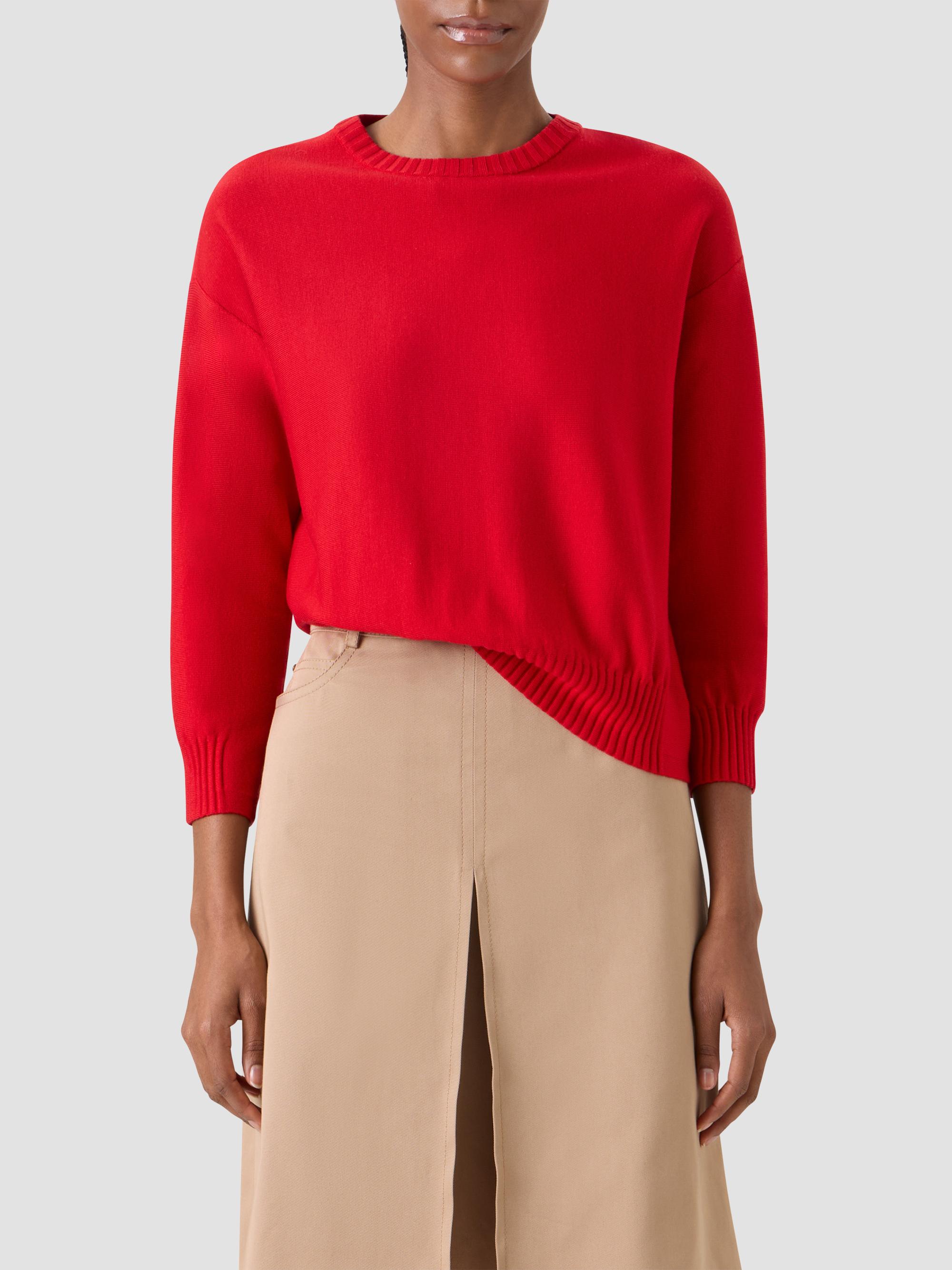Akris punto Women's Drop Shoulder Virgin Wool Sweater - Red | Thumbnail 4