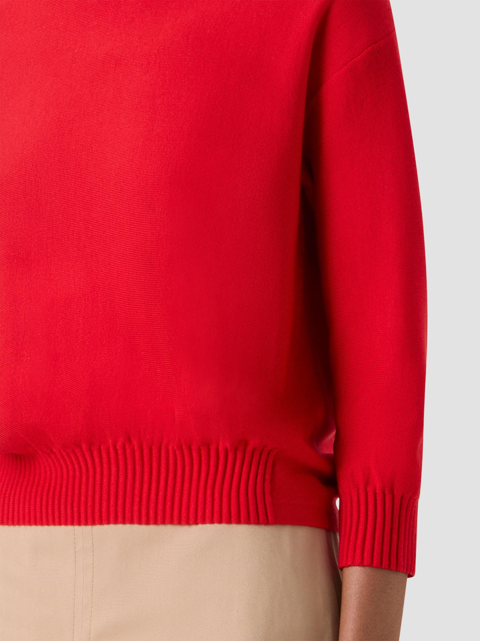 Akris punto Women's Drop Shoulder Virgin Wool Sweater - Red | Thumbnail 5