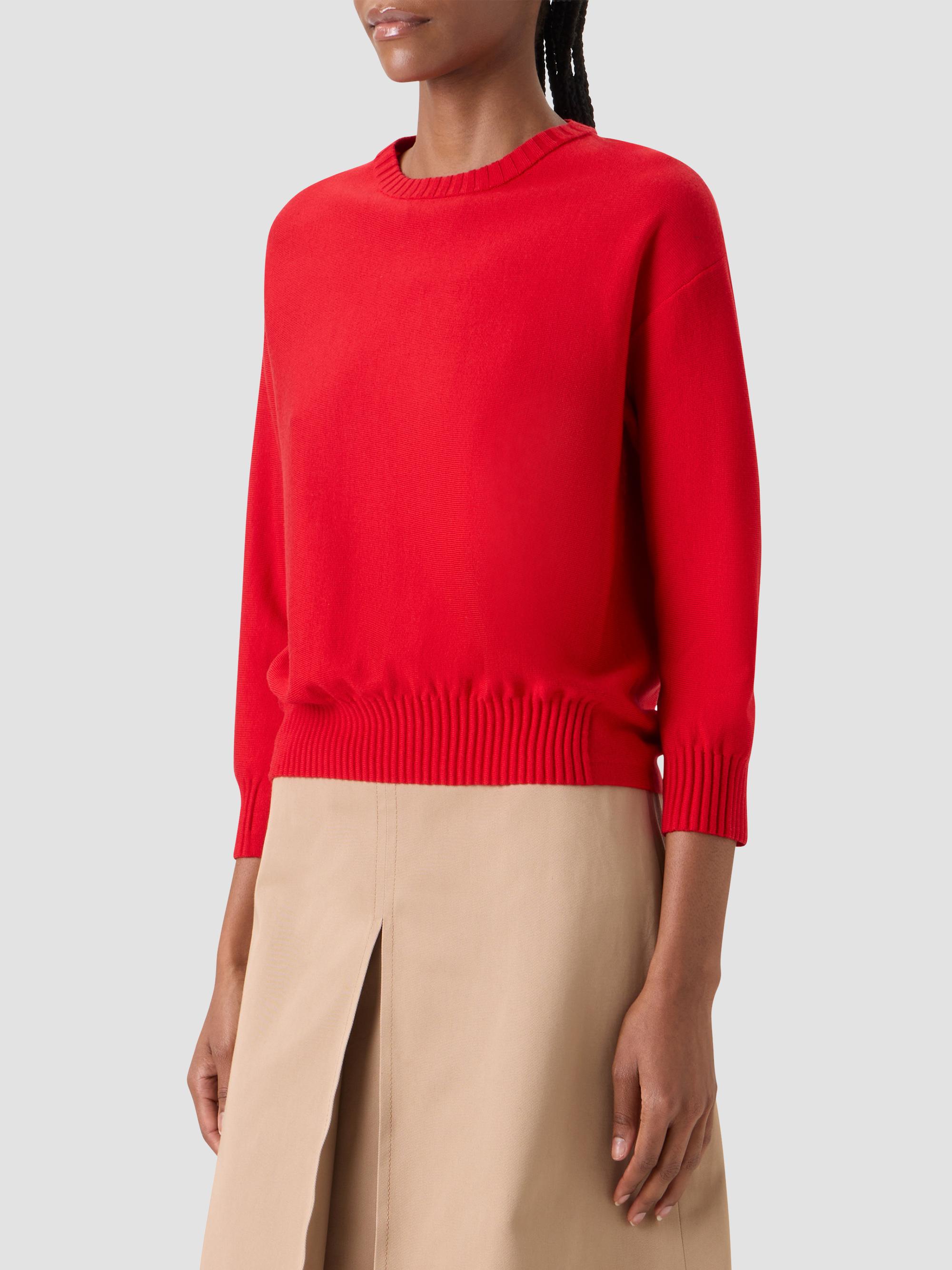 Akris punto Women's Drop Shoulder Virgin Wool Sweater - Red | Thumbnail 6