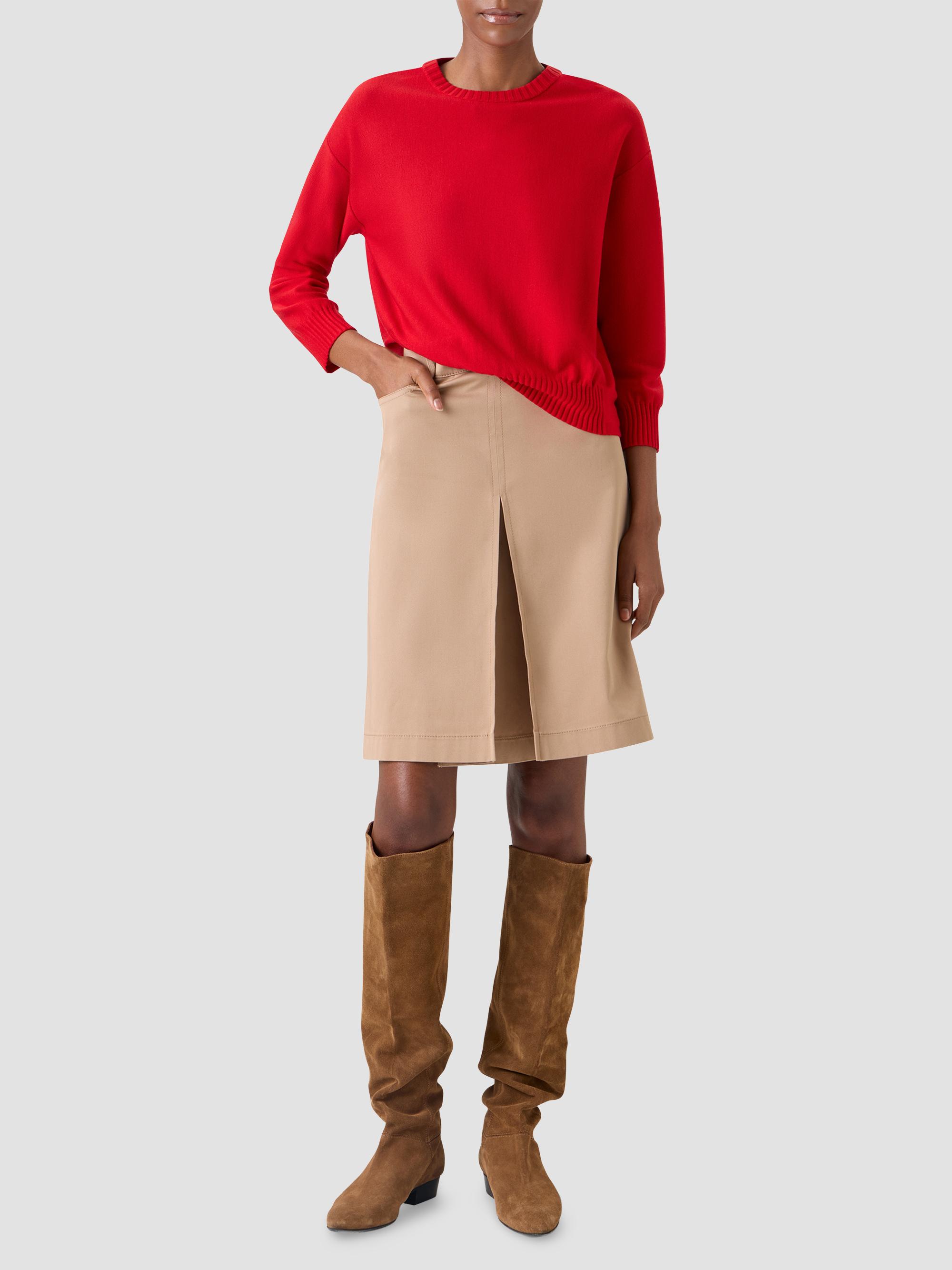 Akris punto Women's Drop Shoulder Virgin Wool Sweater - Red | Thumbnail 2