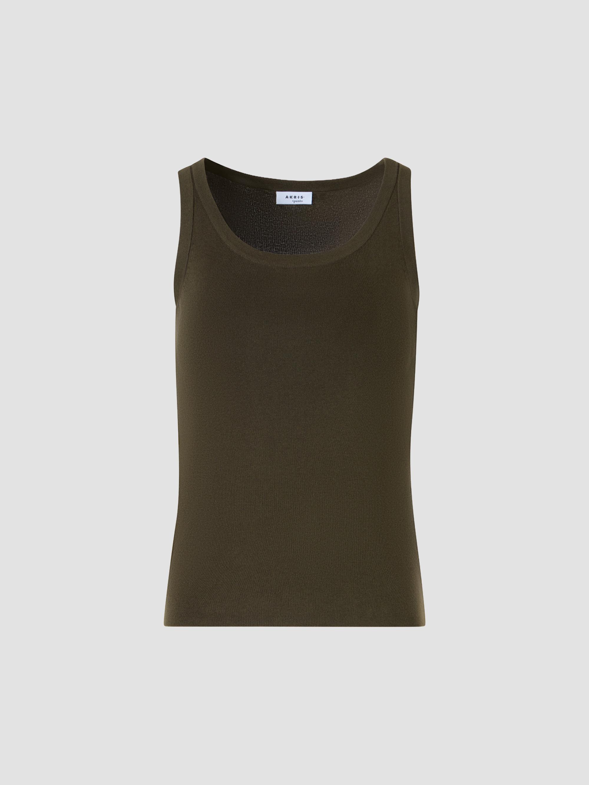 Akris punto Women's Fitted Cotton Tank - Olive | Thumbnail 7