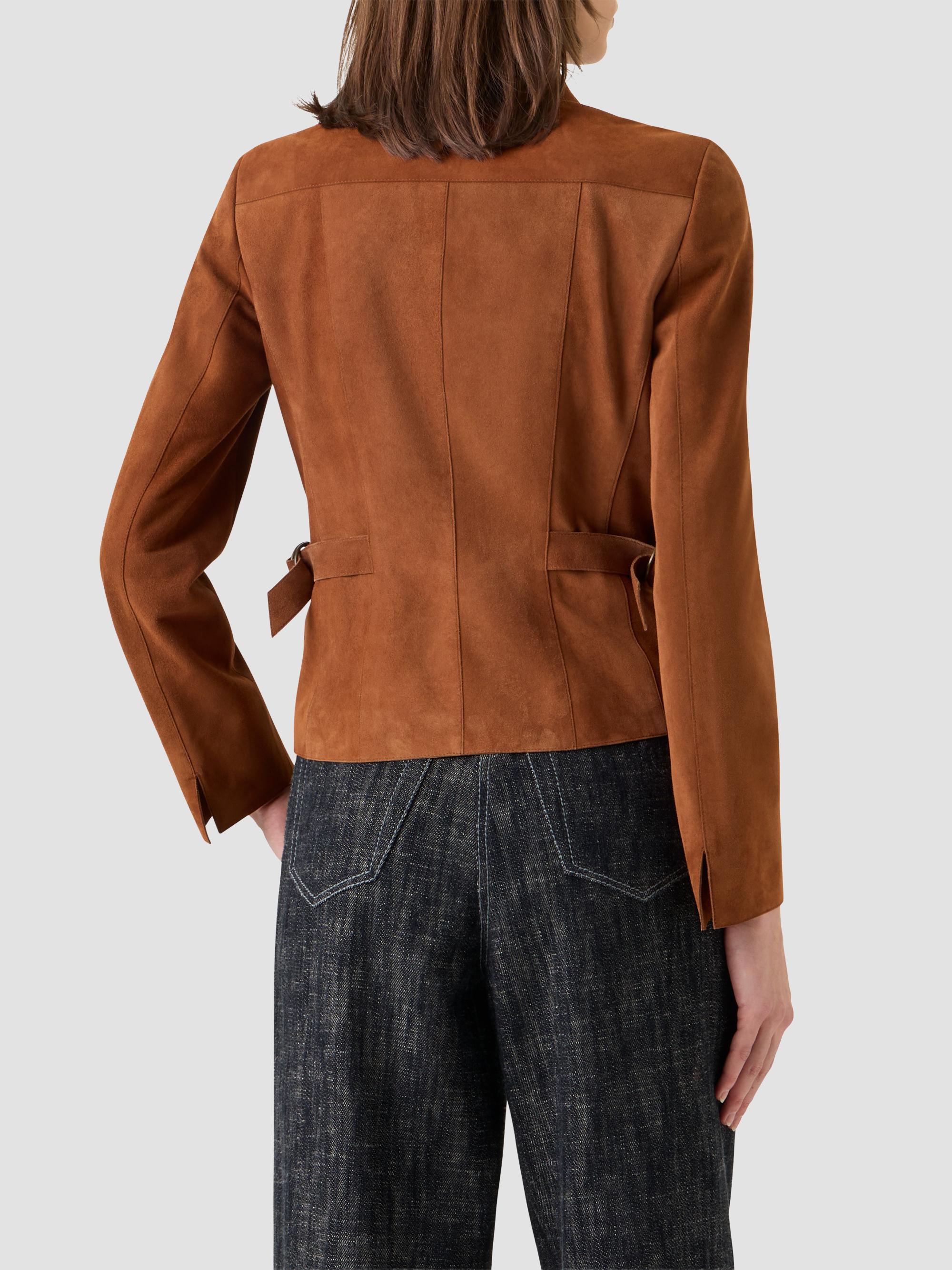 Akris punto Women's Point Collar Suede Jacket - Hazel | Thumbnail 3