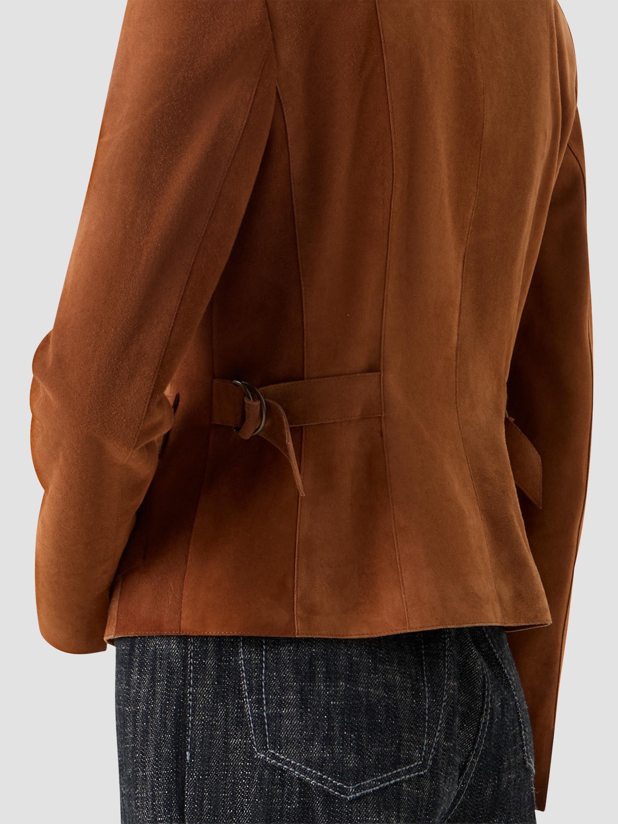 Akris punto Women's Point Collar Suede Jacket - Hazel | Thumbnail 5